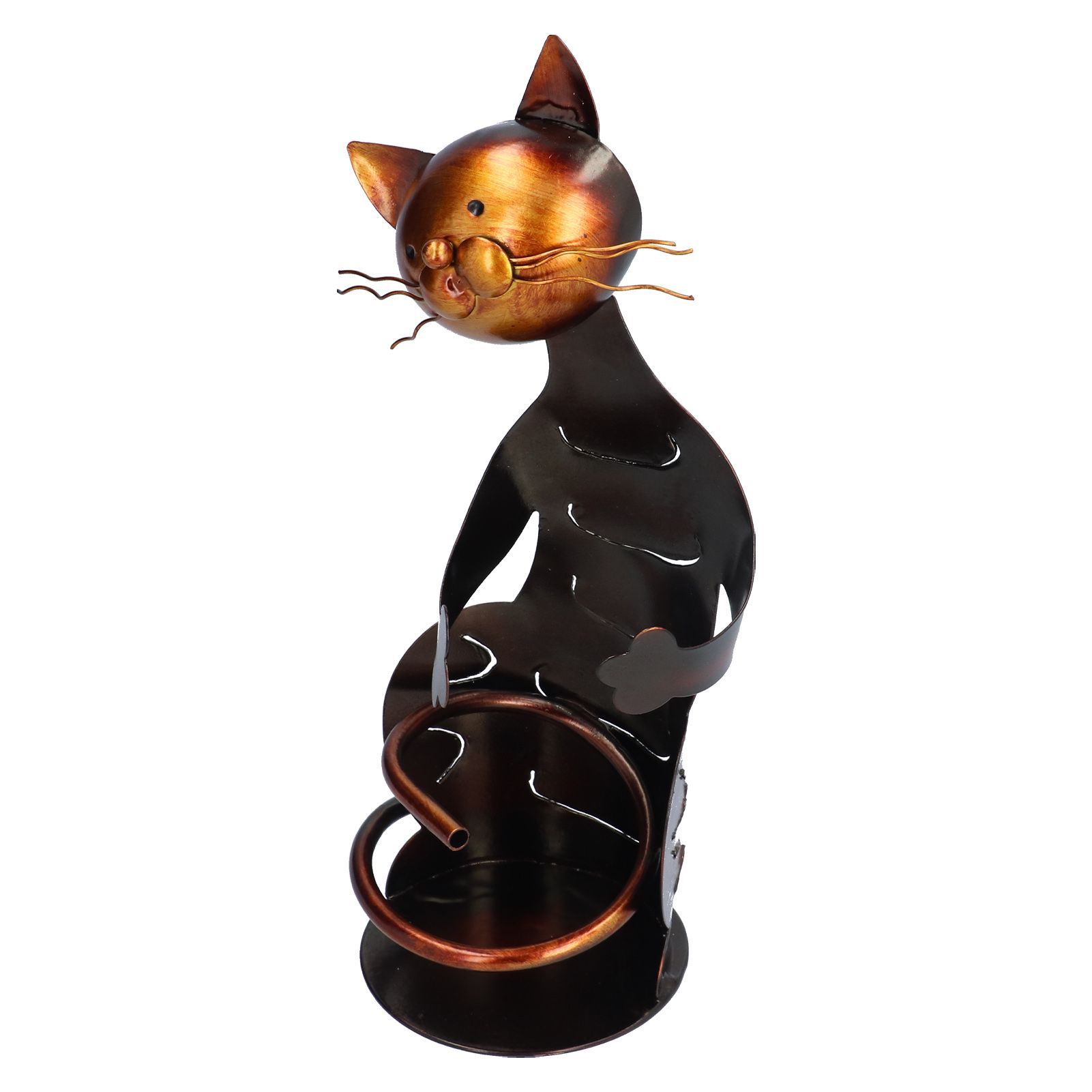 Cat Shaped Wine Rack Metal Sculpture Shelf Practical Sculpture Home Decoration view 6