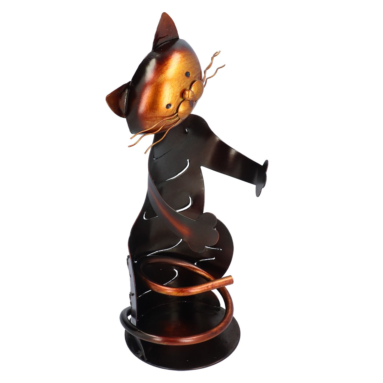Cat Shaped Wine Rack Metal Sculpture Shelf Practical Sculpture Home Decoration view 8