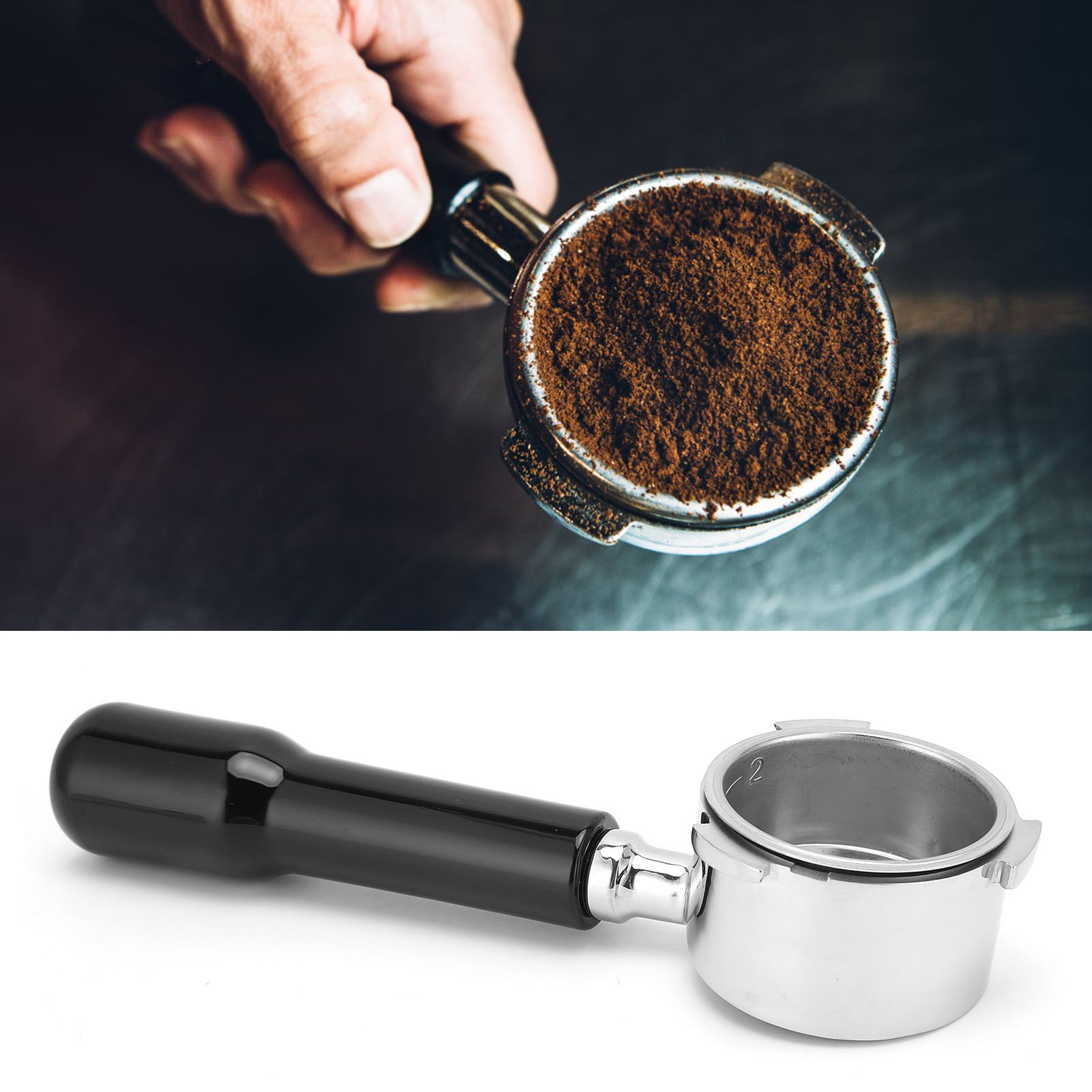 Coffee Bottomless Portafilter Stainless Steel Filter Holder Basket Replacement view 12