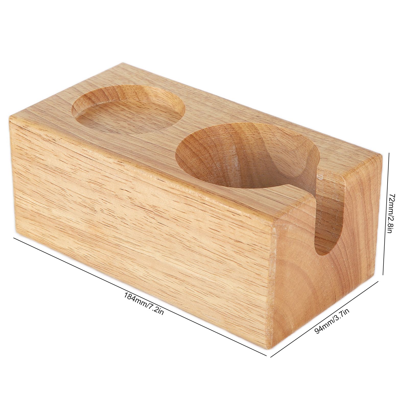 2‑Hole Wooden Tamper Base Natural Wood Color External Durable Tamping Station view 14