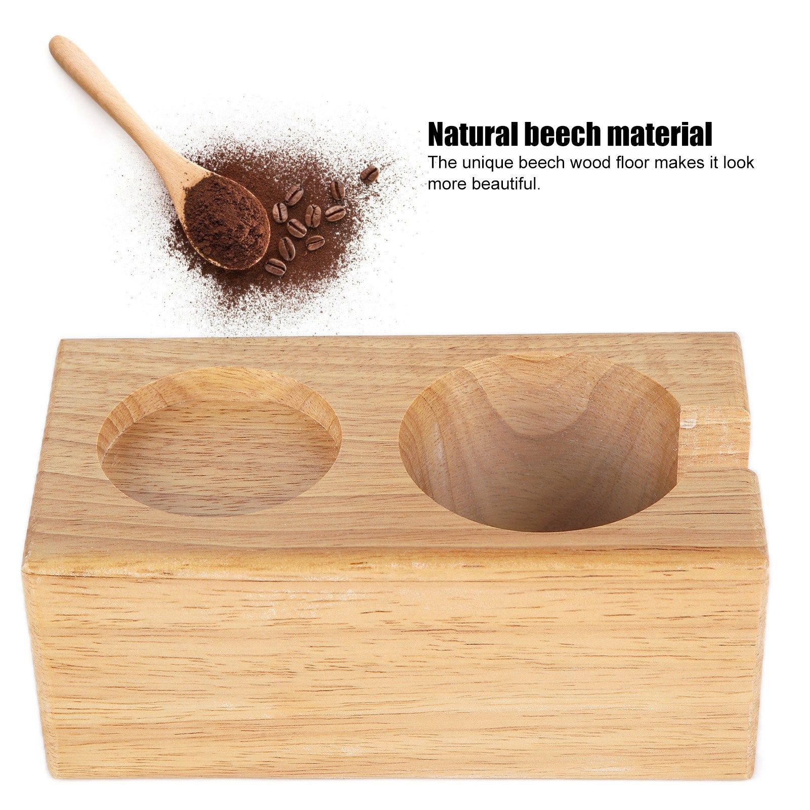 2‑Hole Wooden Tamper Base Natural Wood Color External Durable Tamping Station view 15