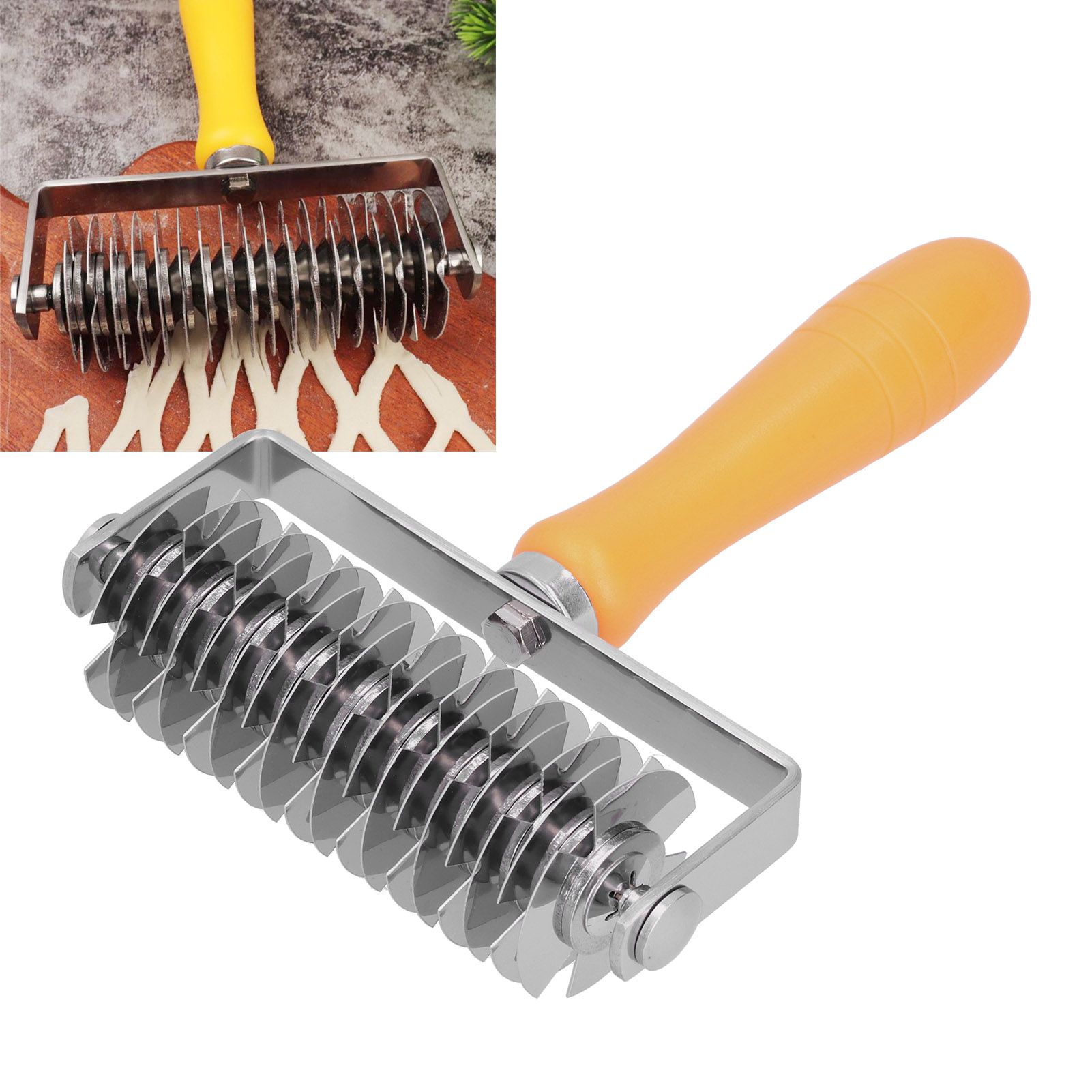 Dough Lattice Roller Stainless Steel Baking Cookies Pie Pizza Roller Cutter view 11