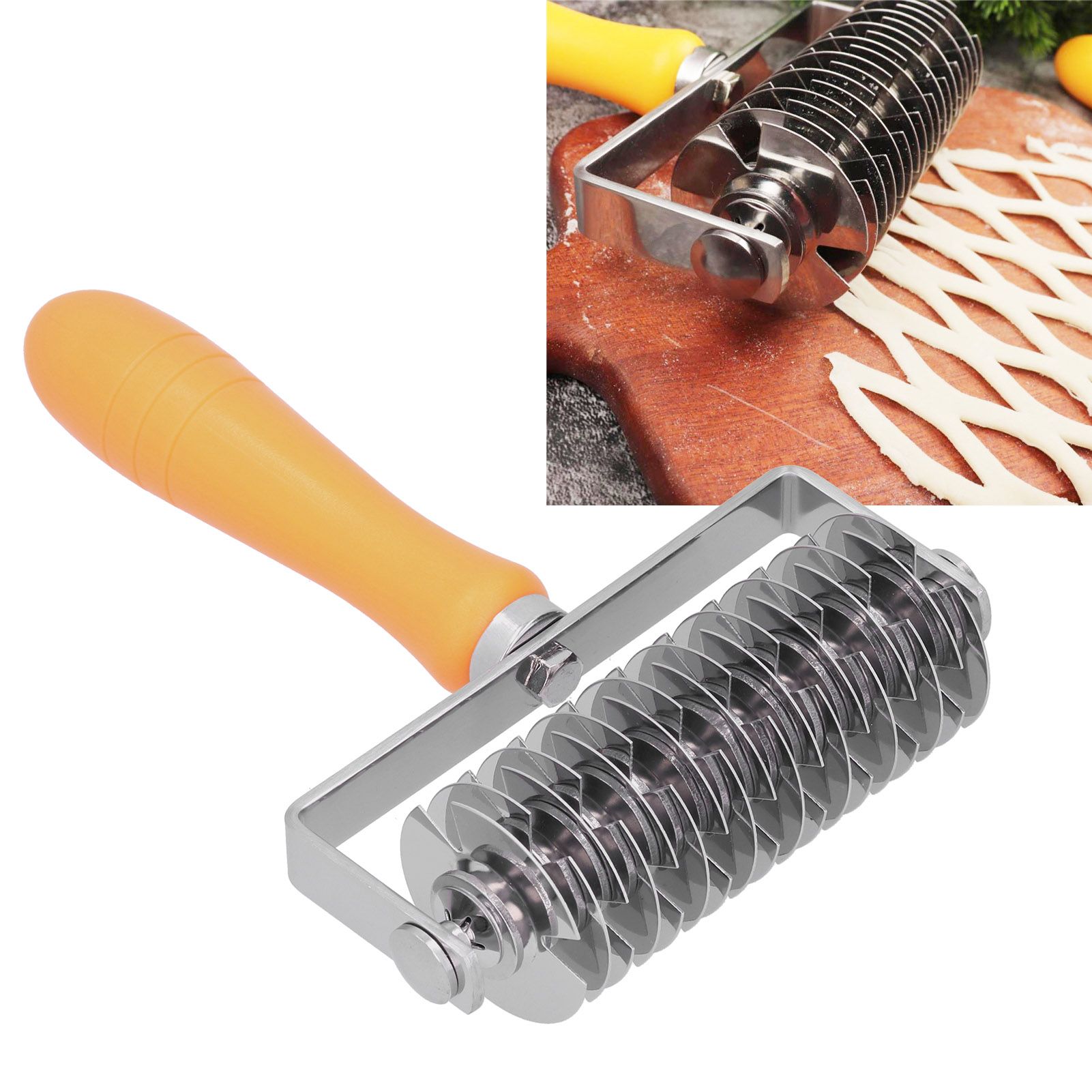 Dough Lattice Roller Stainless Steel Baking Cookies Pie Pizza Roller Cutter view 12