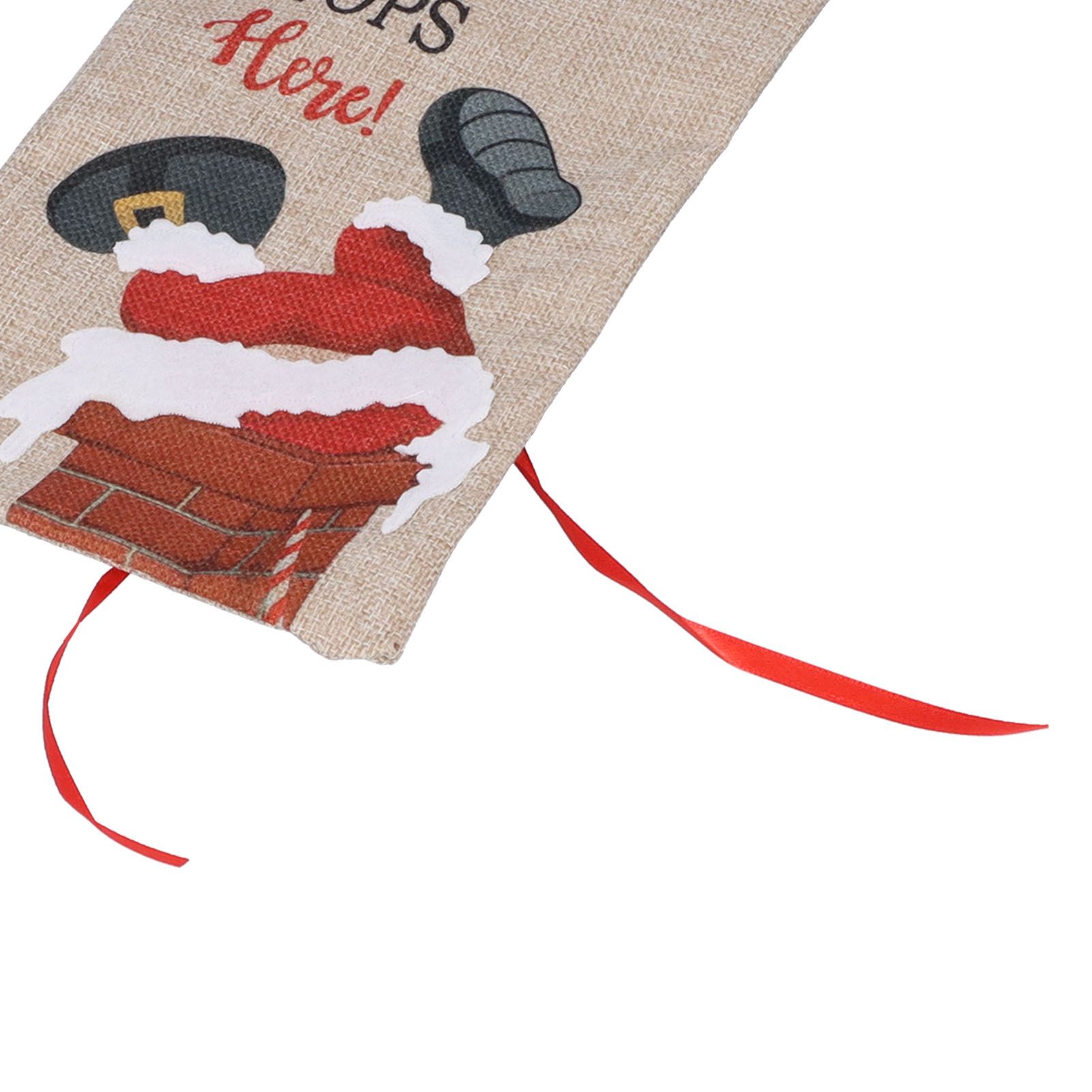Christmas Santa Grid Design Champagne Bottle Cover Bag Sleeve Christmas Gifts view 14