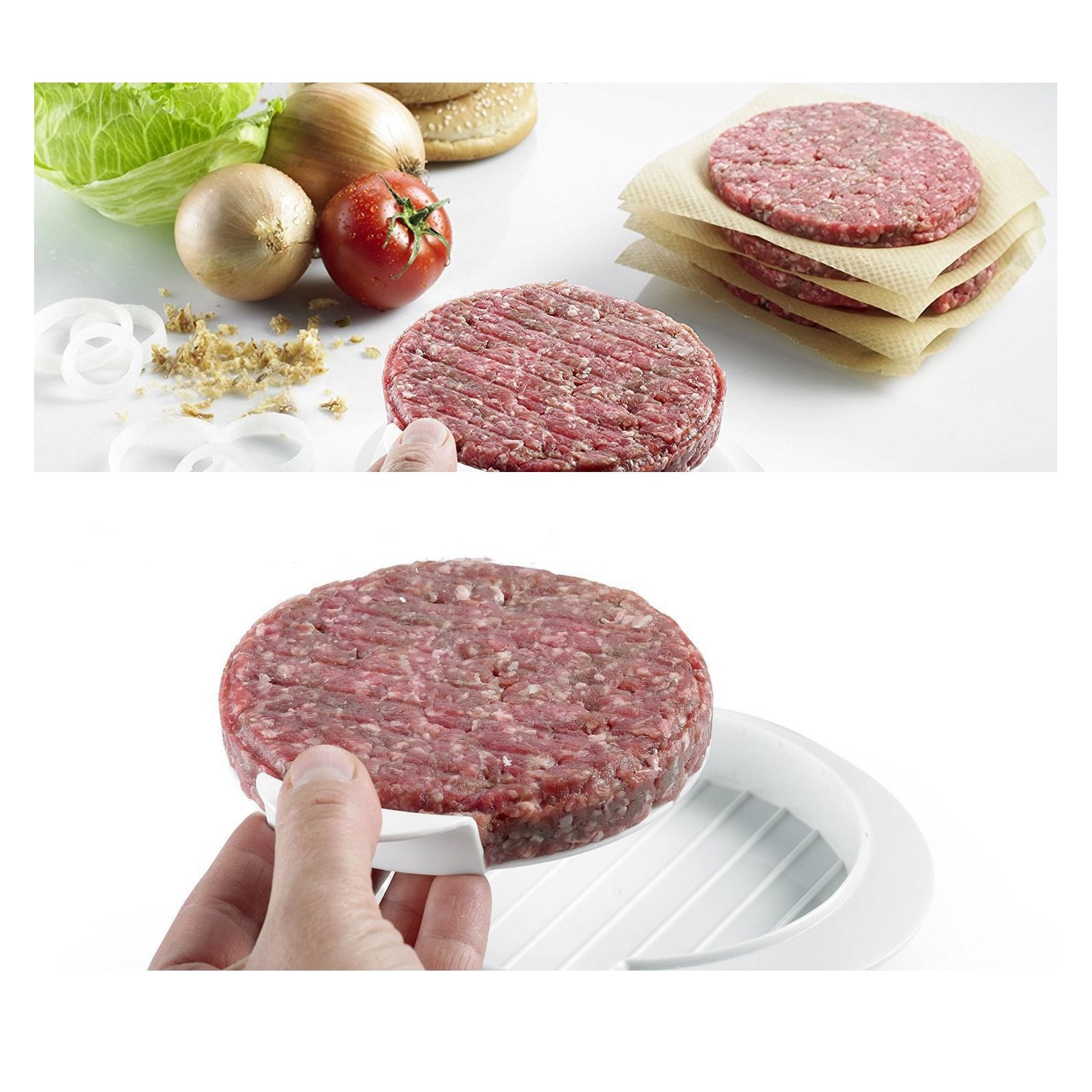 Non Stick Burger Pressing Mold DIY Hamburger Patty Maker Rice Ball Mold for view 11