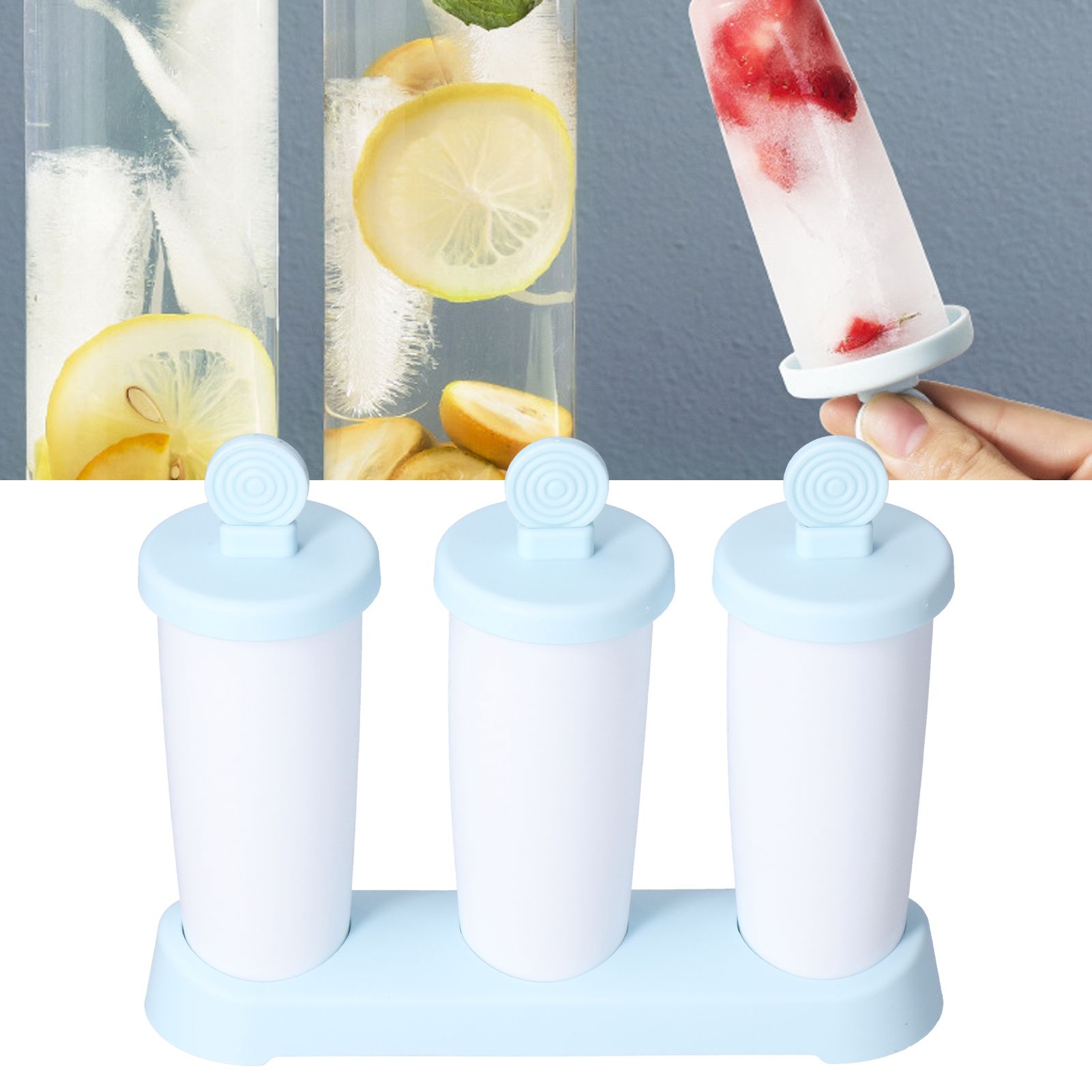 2Pcs 3 Grids Ice Cream Mold DIY Dessert Ice Cube Maker Mold for Summer Kitchen view 11