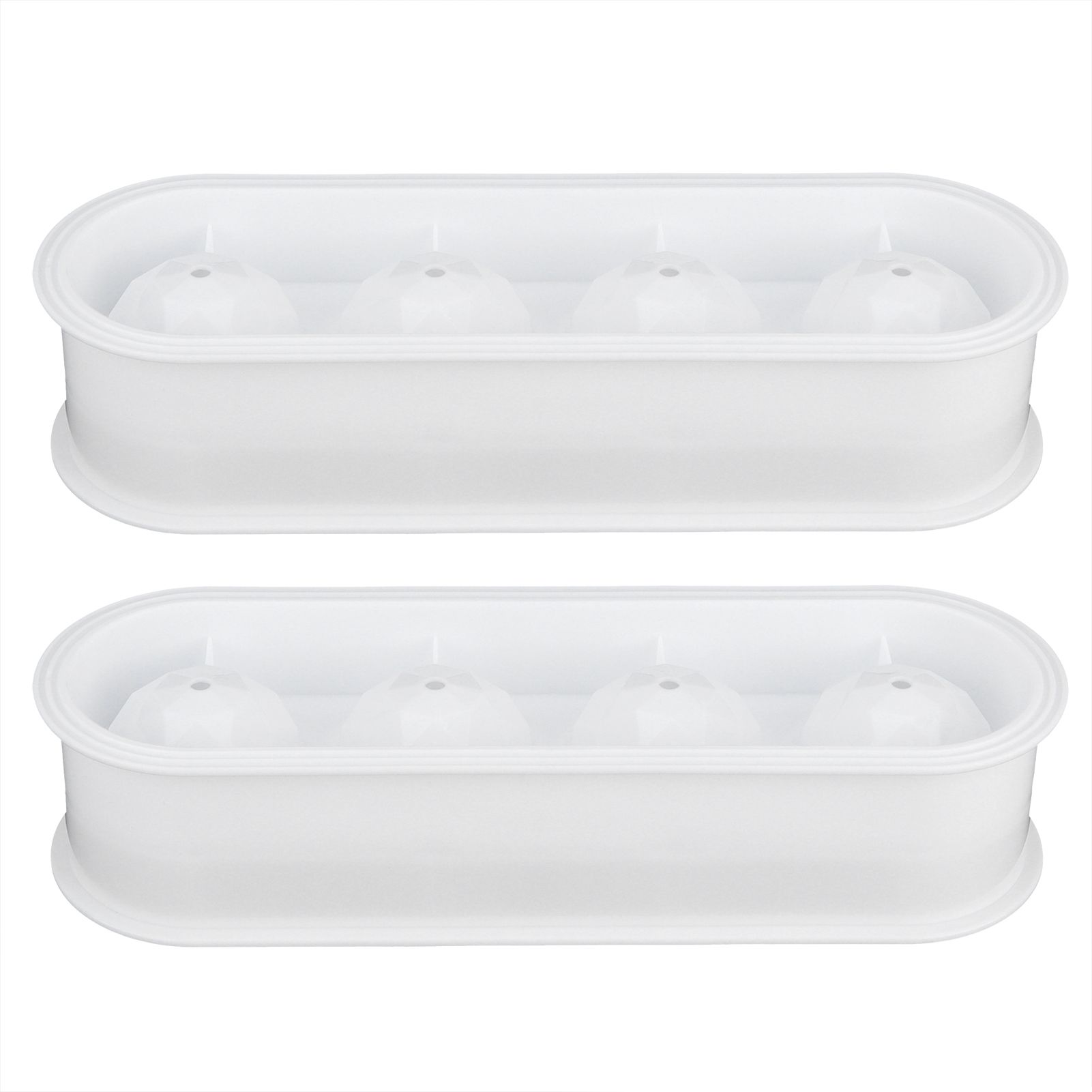 2Pcs 4 Grids Food Grade Ice Cubes Mold Whiskey Ice Ball Making Mold Tray for