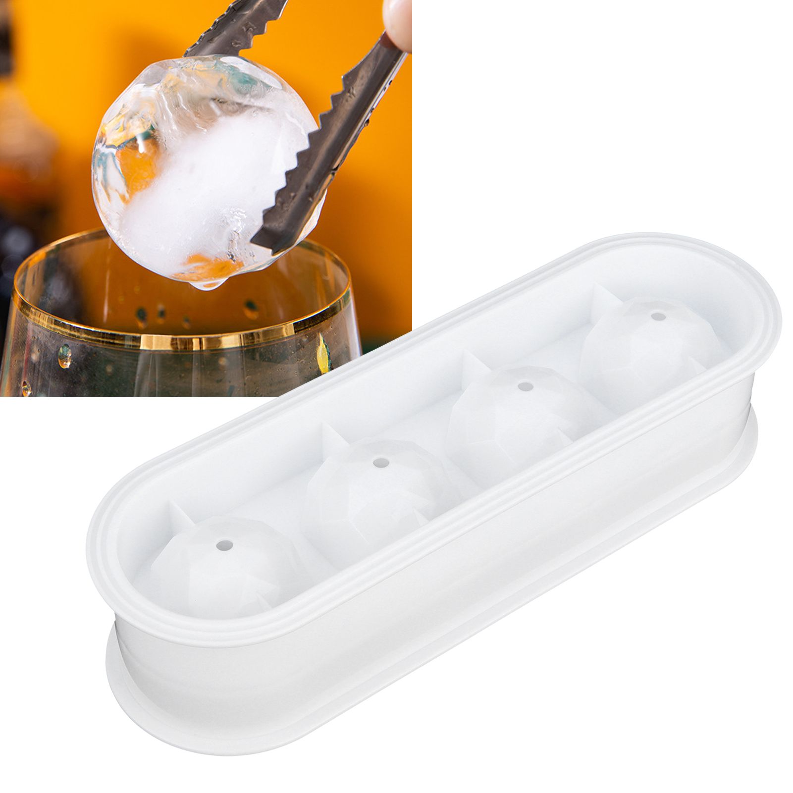 2Pcs 4 Grids Food Grade Ice Cubes Mold Whiskey Ice Ball Making Mold Tray for view 11