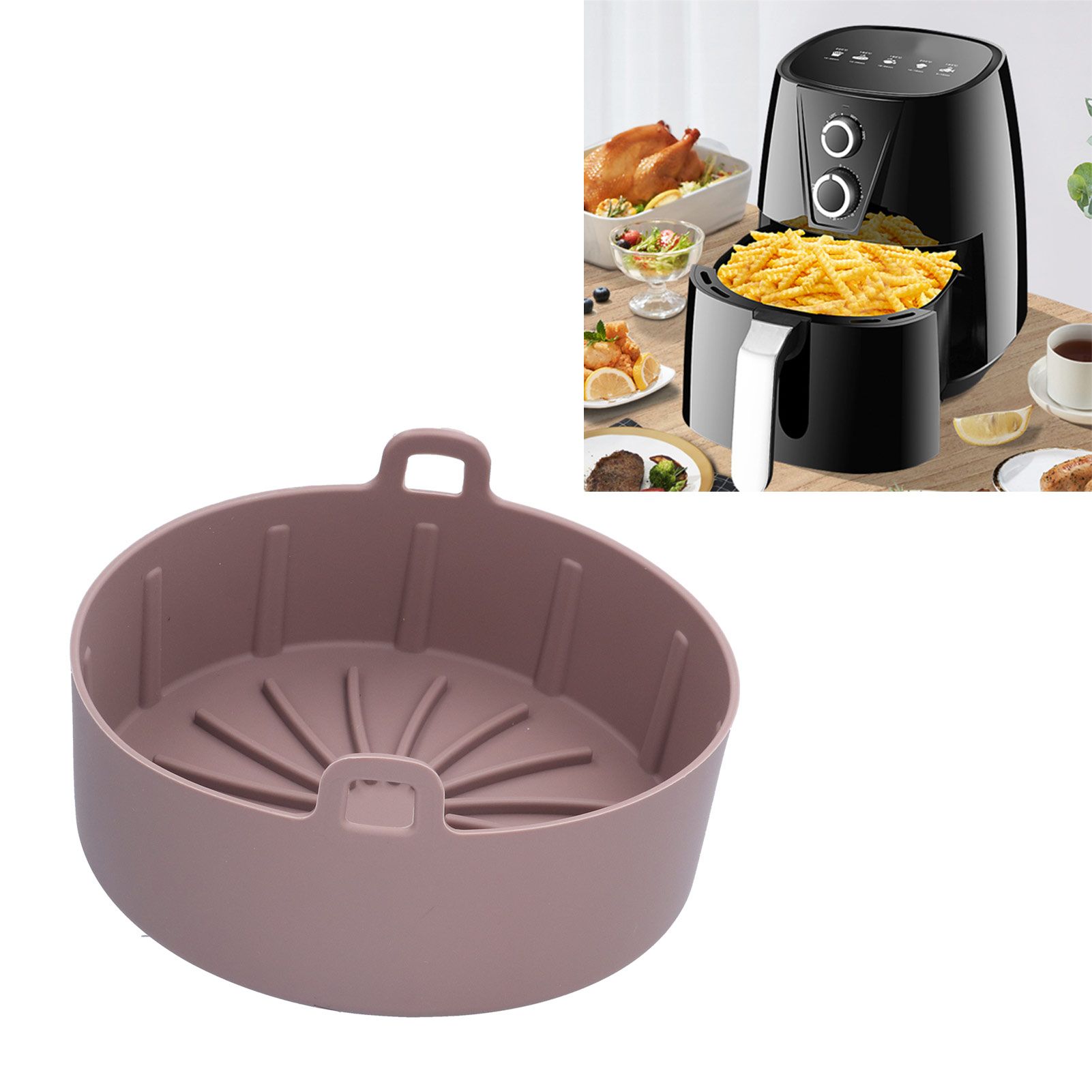 Reusable Silicone Pot Replacement Kitchen Electric Fryer Basket Tray Baking view 12
