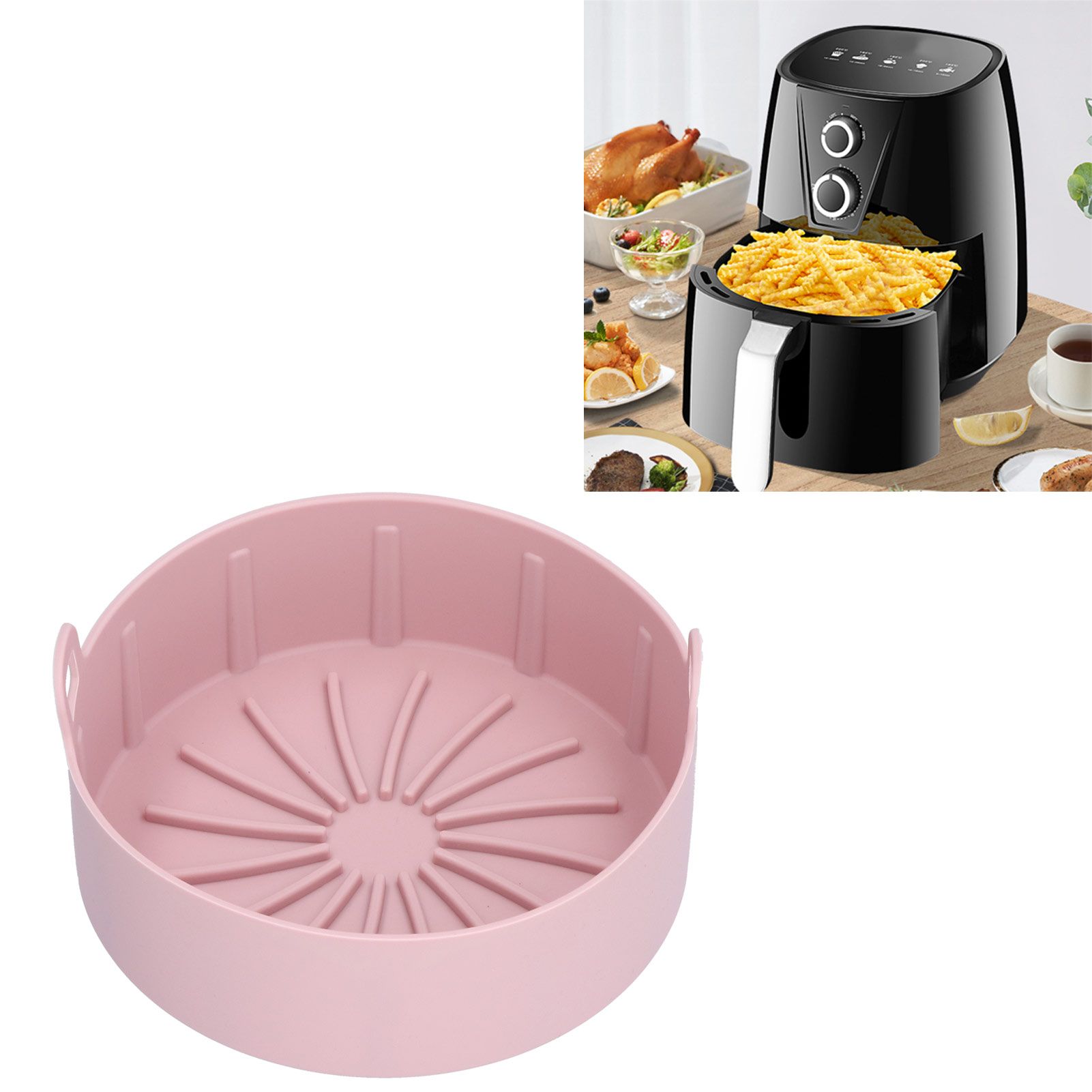 Reusable Silicone Pot Replacement Kitchen Electric Fryer Basket Tray Baking view 11