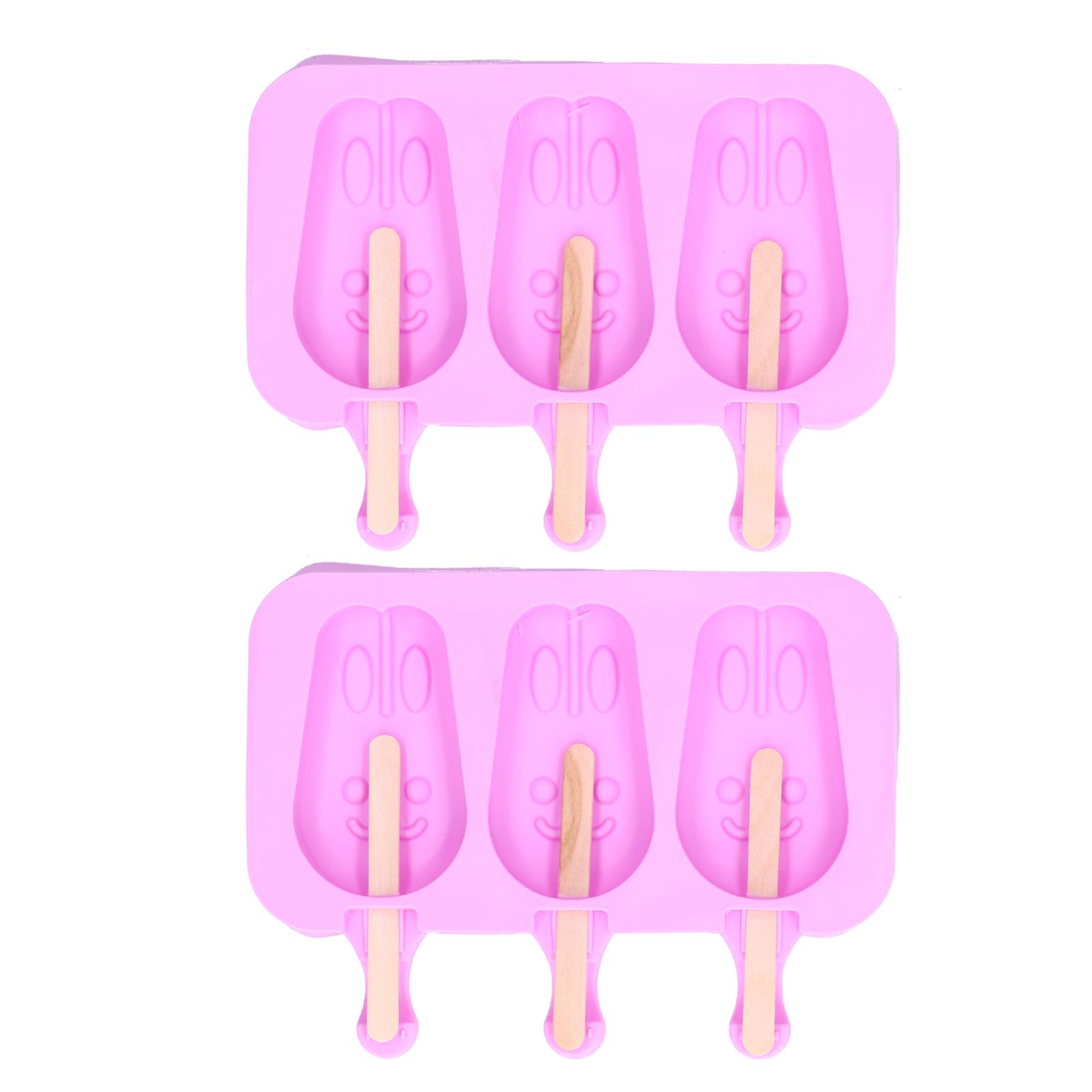 2Pcs 3 Grid Silicone Ice Cream Mold with Lid Rabbit Shaped Mold for Summer view 4