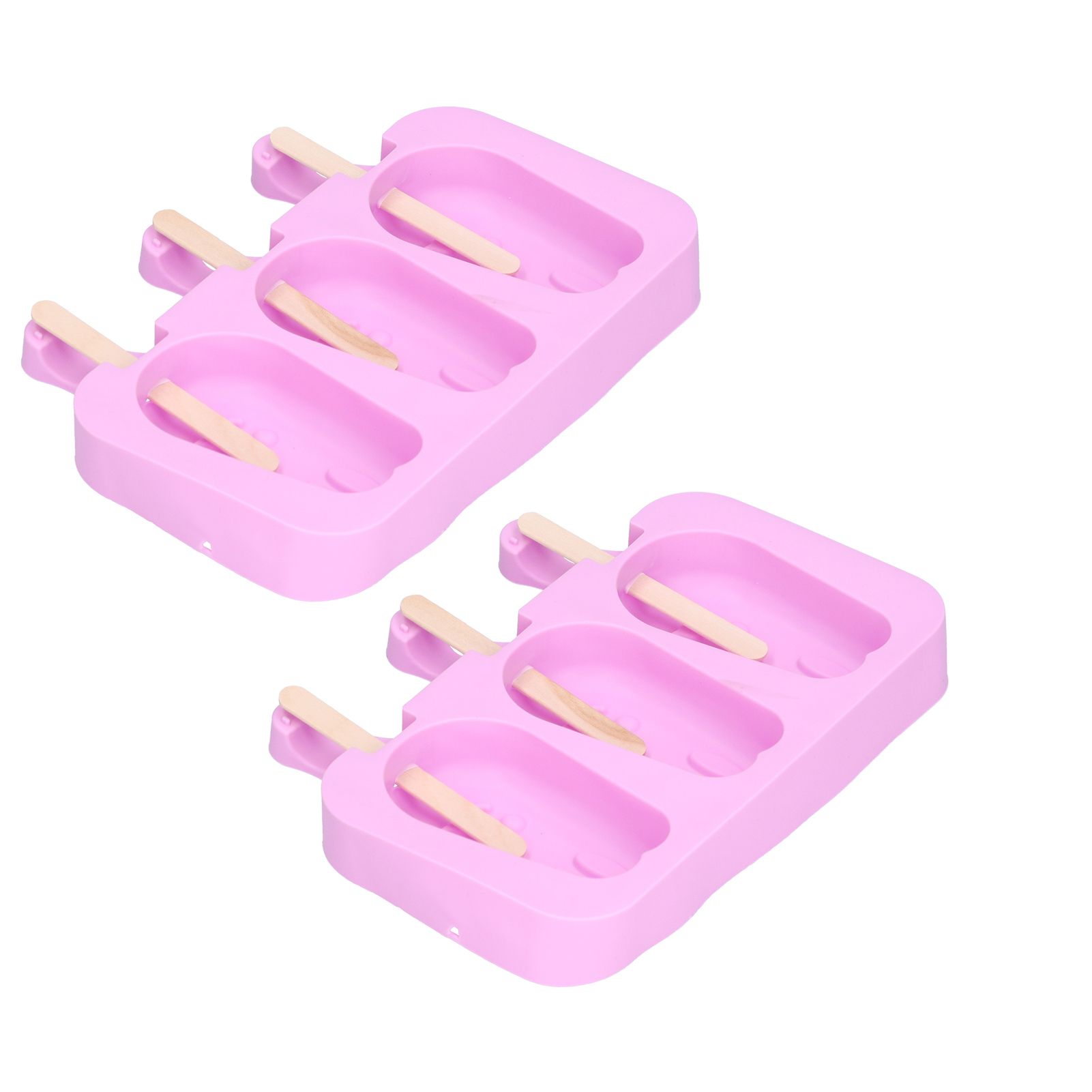 2Pcs 3 Grid Silicone Ice Cream Mold with Lid Rabbit Shaped Mold for Summer view 5