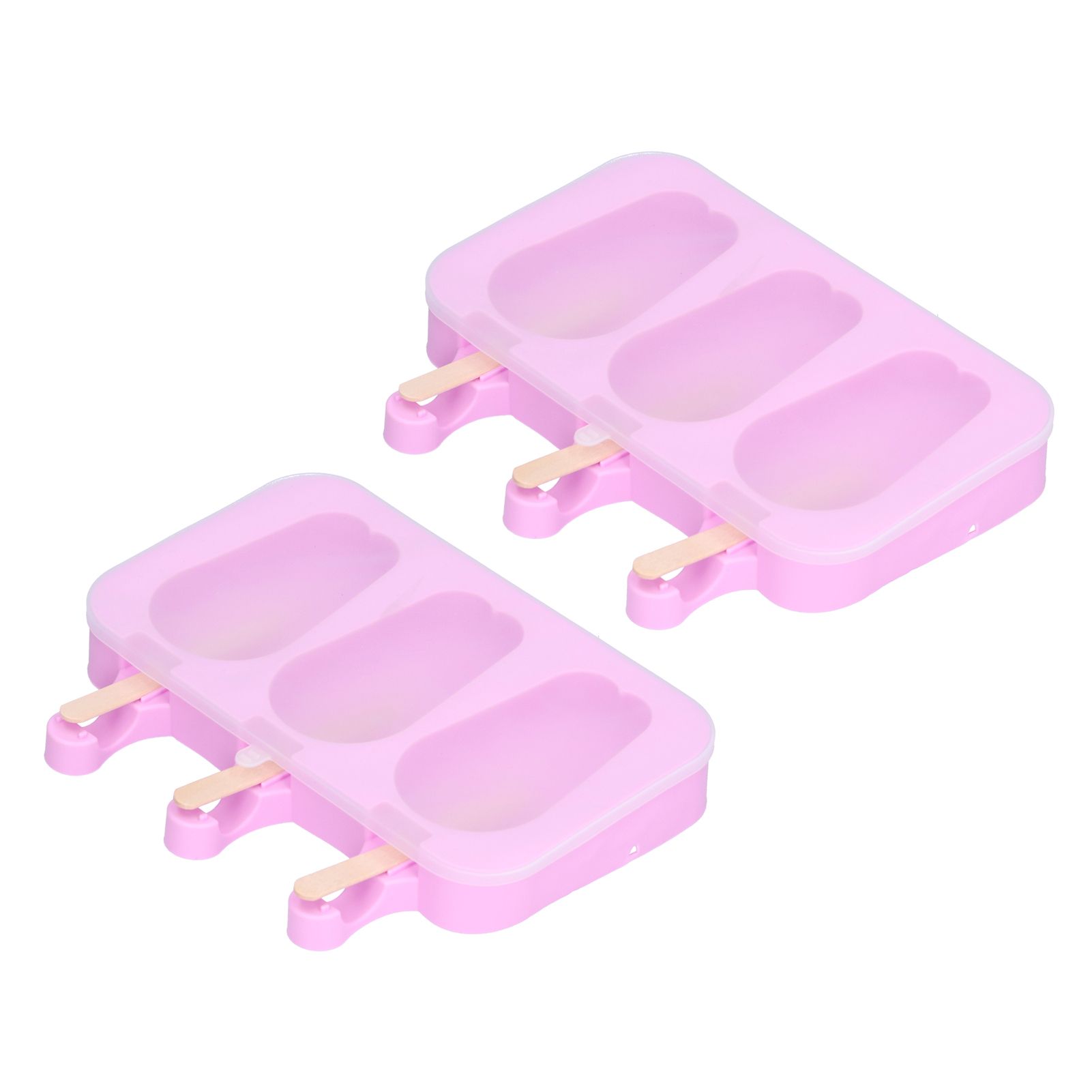 2Pcs 3 Grid Silicone Ice Cream Mold with Lid Rabbit Shaped Mold for Summer view 6
