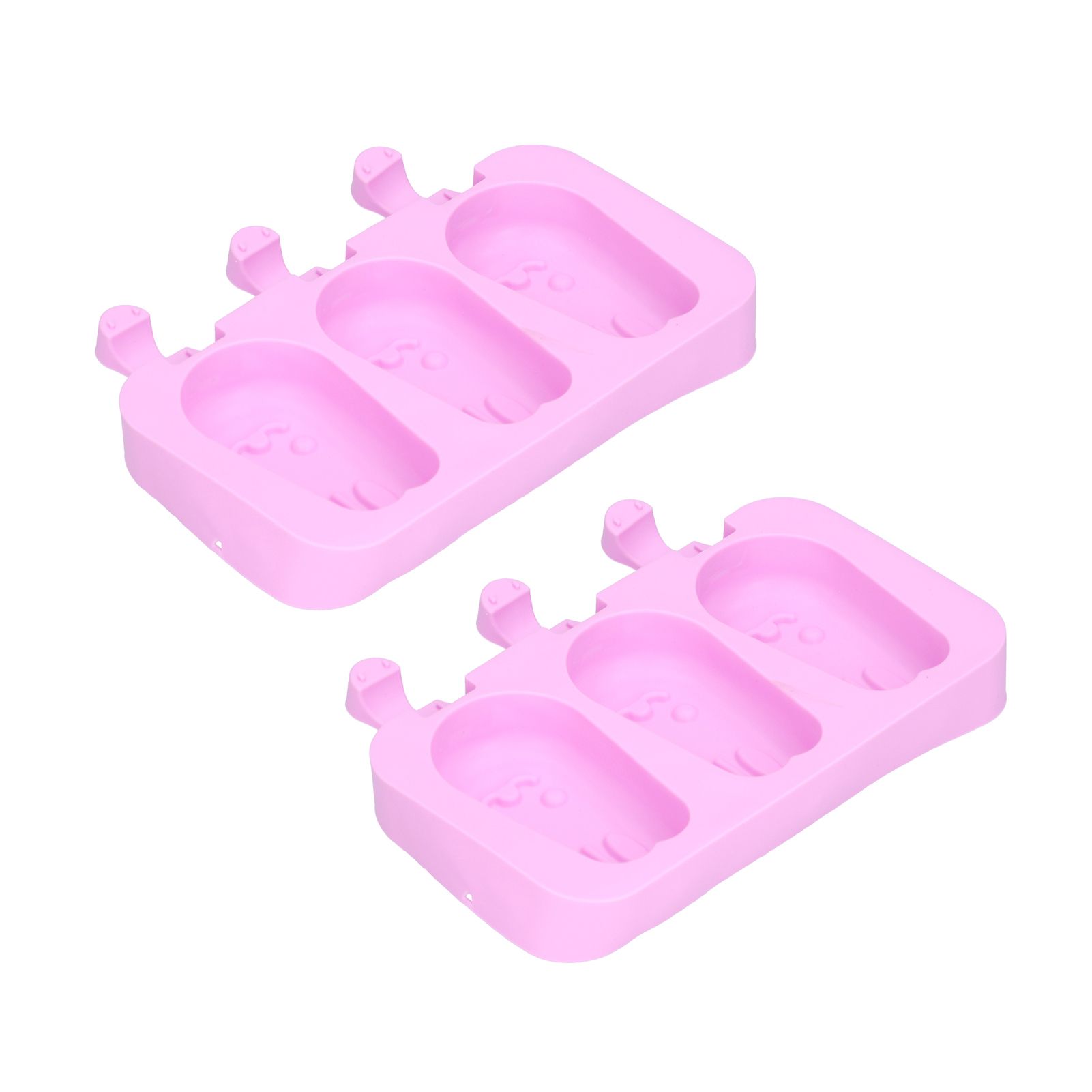 2Pcs 3 Grid Silicone Ice Cream Mold with Lid Rabbit Shaped Mold for Summer view 10