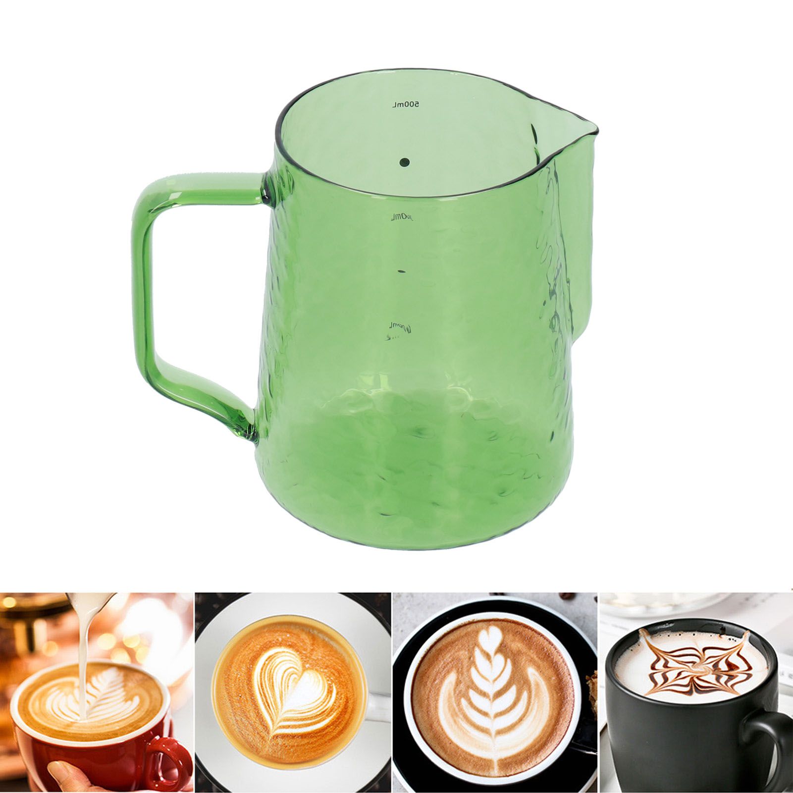 500ml Milk Frothing Pitcher Multipurpose Borosilicate Glass Milk Jug for view 11