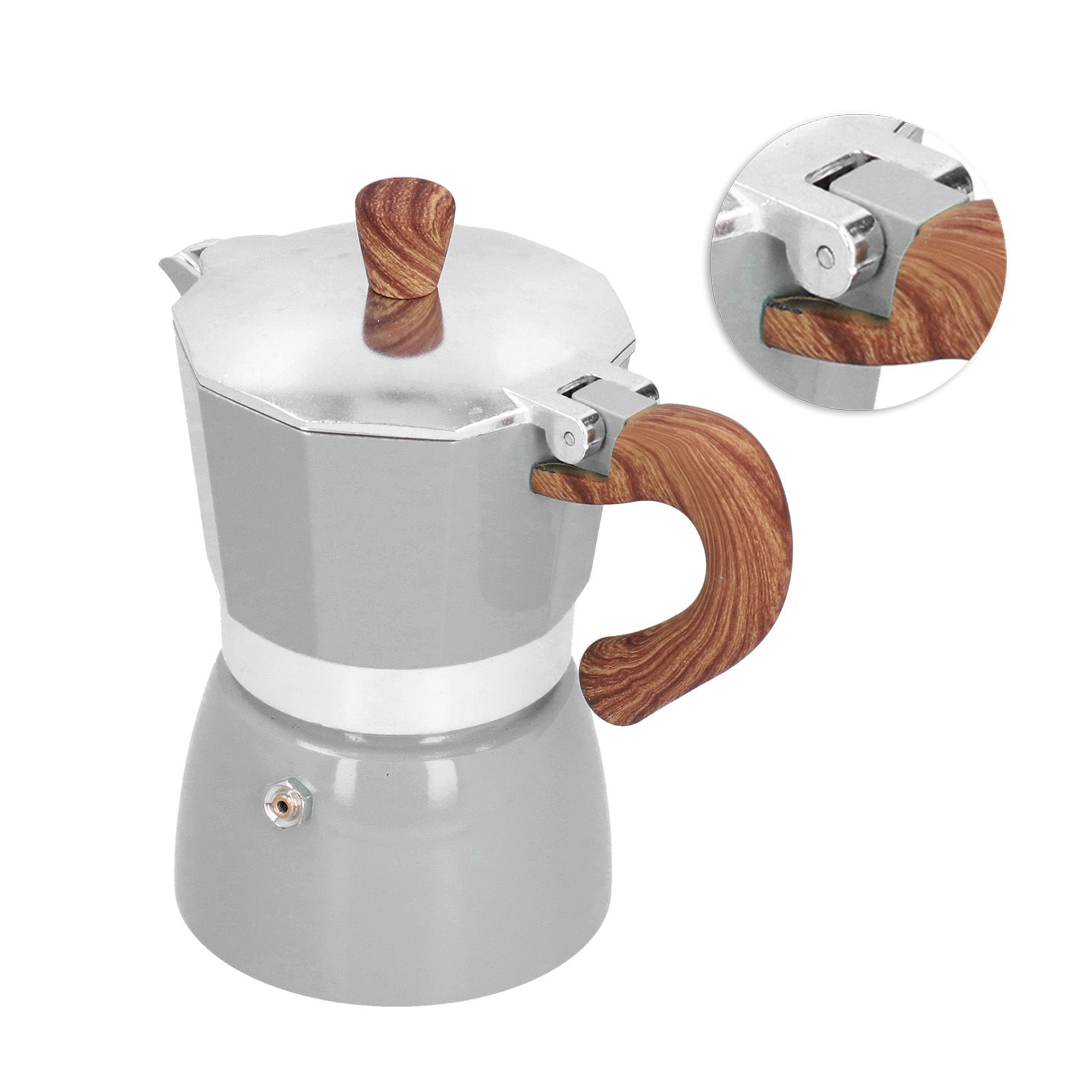150ML Practical Aluminum Coffee Maker Octagonal Moka Coffee Pot for Home view 7