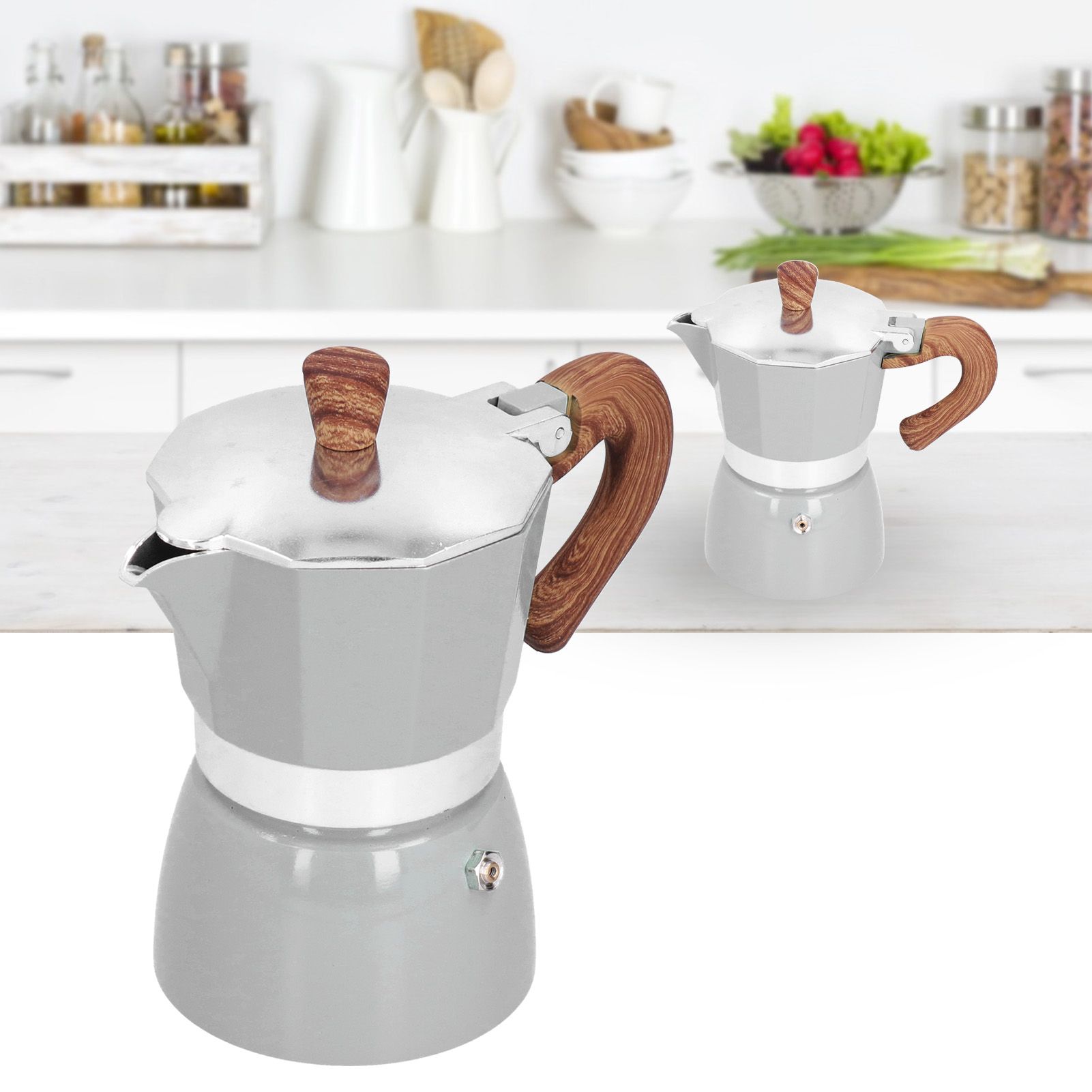 150ML Practical Aluminum Coffee Maker Octagonal Moka Coffee Pot for Home view 11