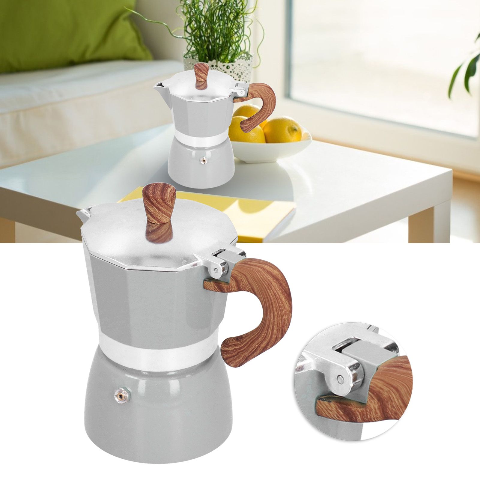 150ML Practical Aluminum Coffee Maker Octagonal Moka Coffee Pot for Home view 12