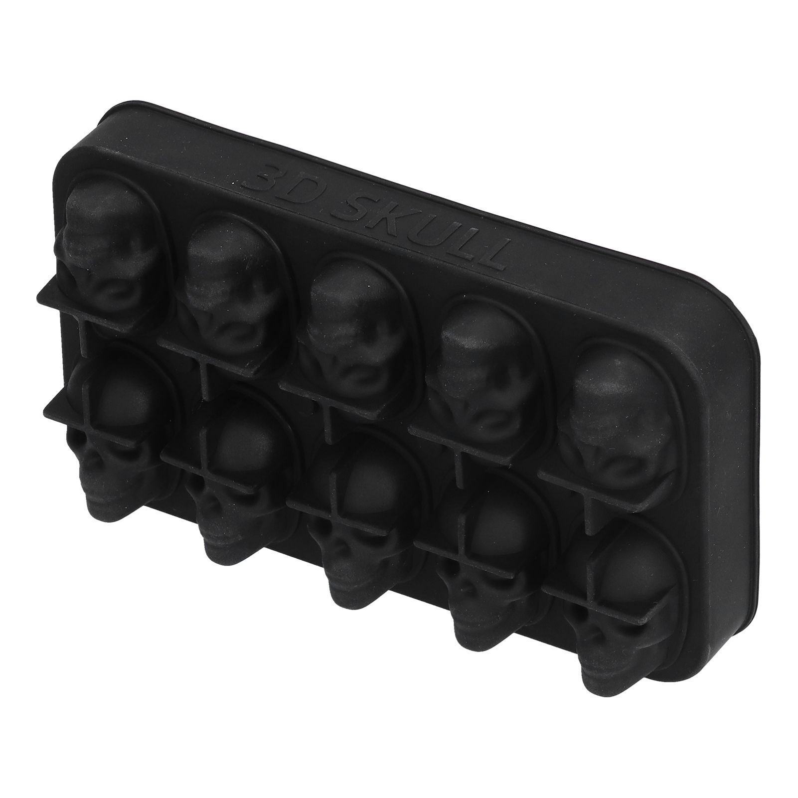 10 Grids Ice Cube Mold Silicone Black Professional Skull Ice Cube Mold for view 3