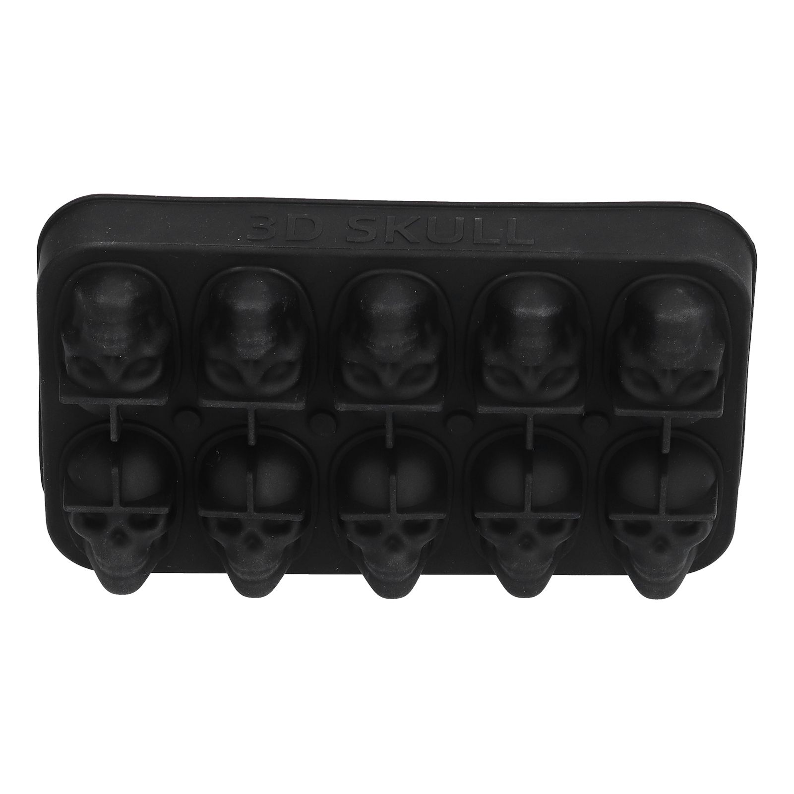 10 Grids Ice Cube Mold Silicone Black Professional Skull Ice Cube Mold for view 4