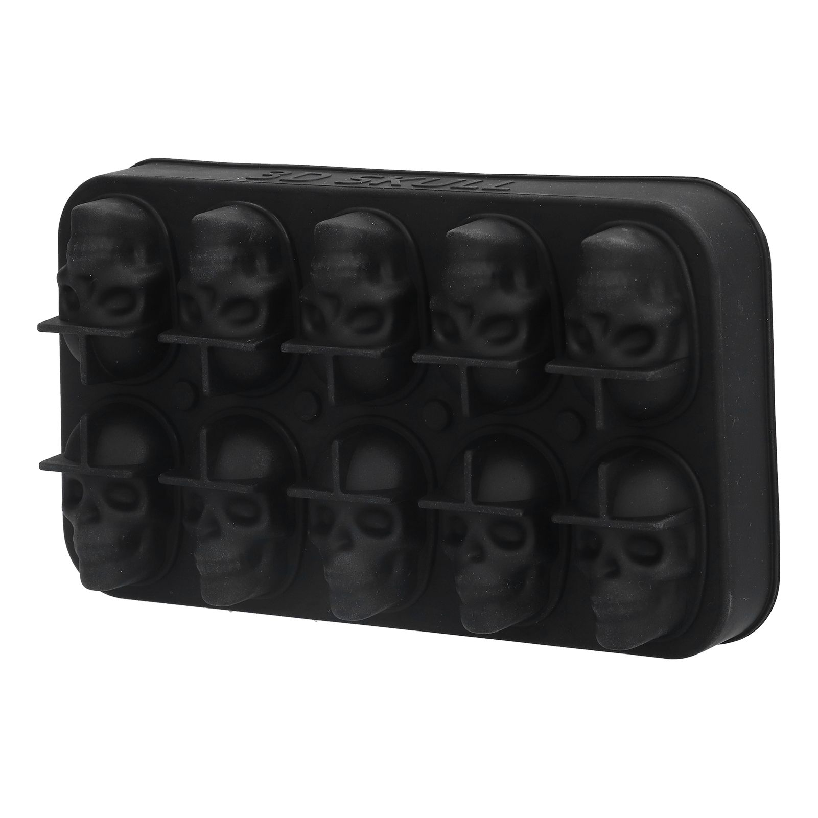 10 Grids Ice Cube Mold Silicone Black Professional Skull Ice Cube Mold for view 7