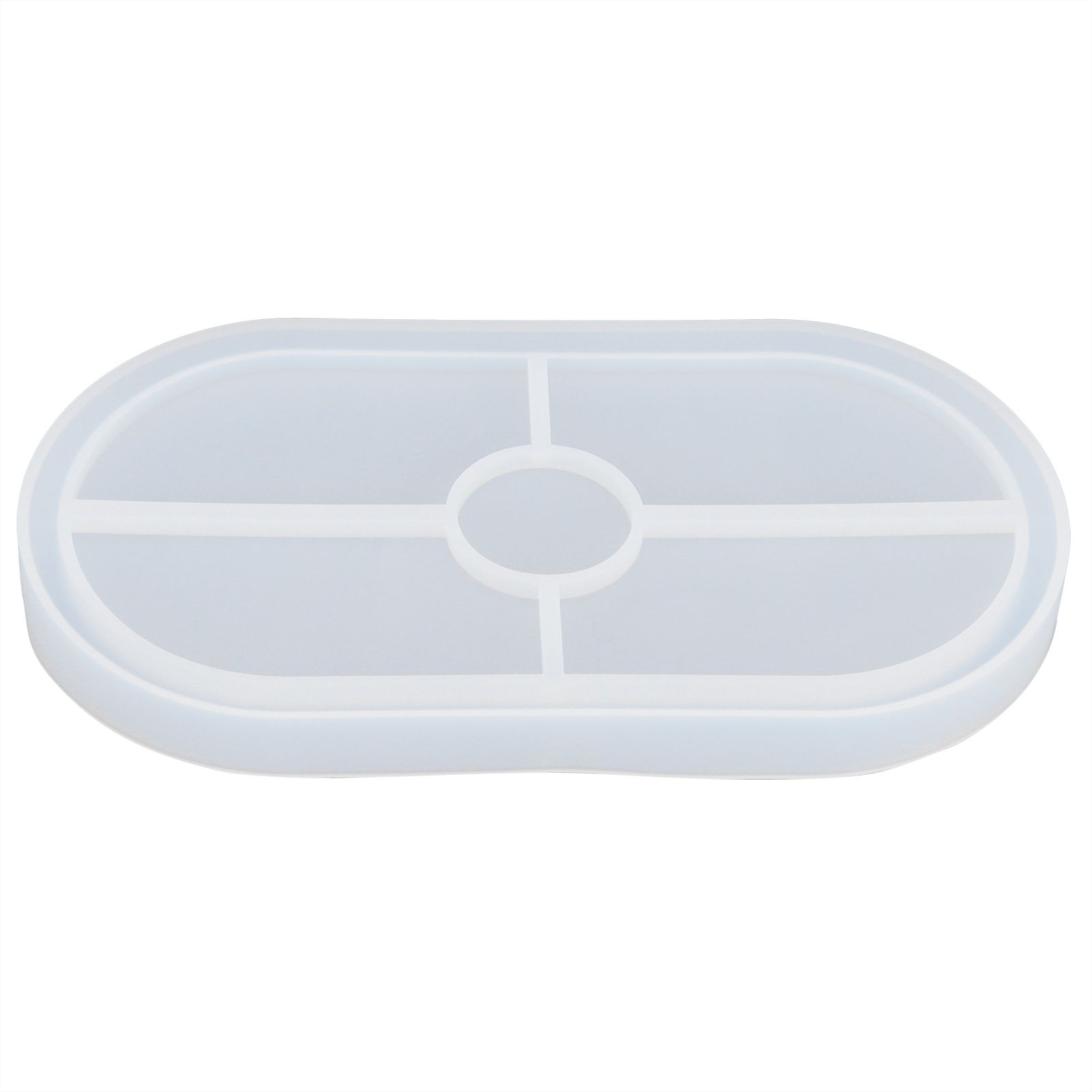DIY Silicone Mold Oval Crystal Epoxy Resin Tea Coaster Mold for Home Kitchen