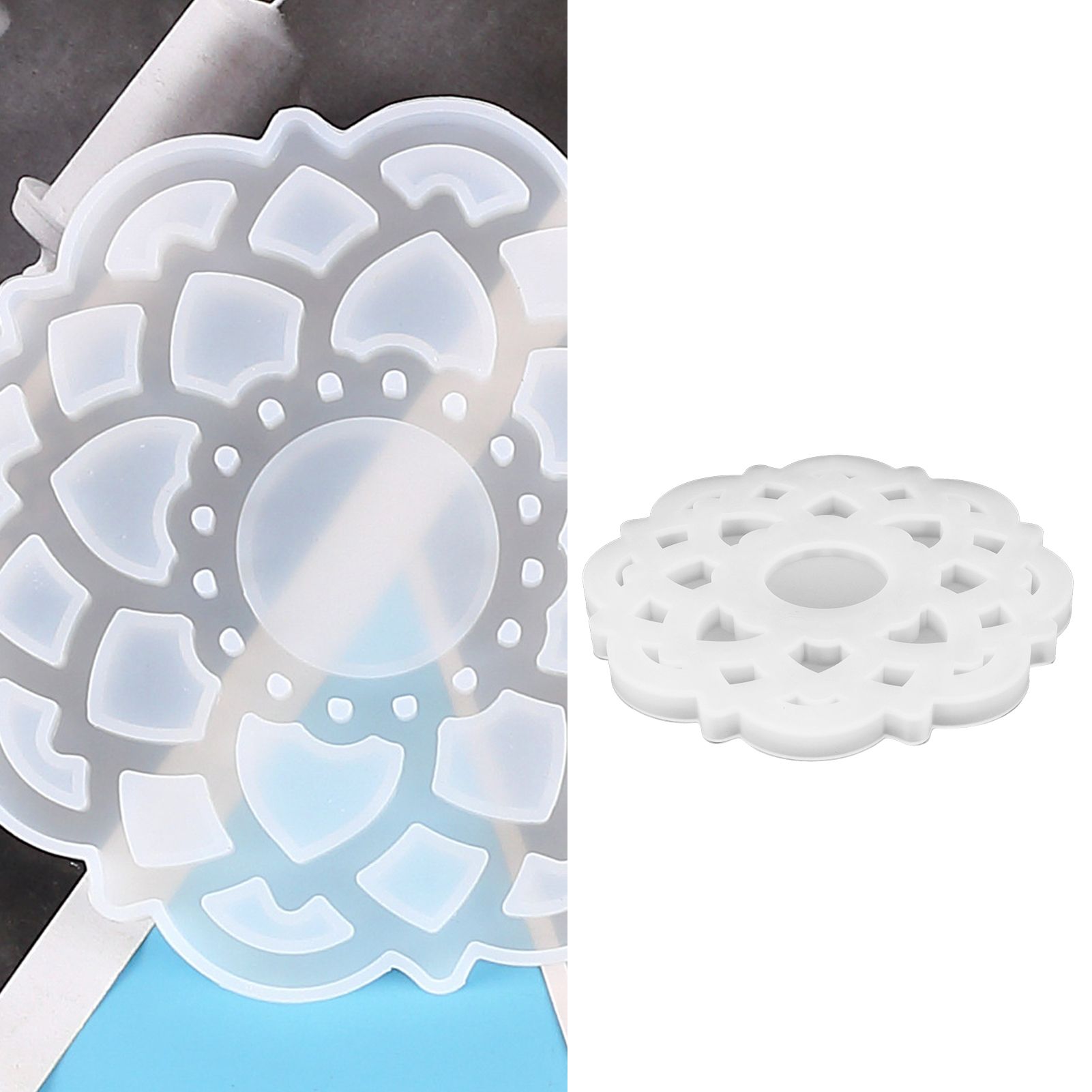 DIY Crystal Epoxy Resin Mold Innovative Shaped Mirror Silicone Candle Holder view 11