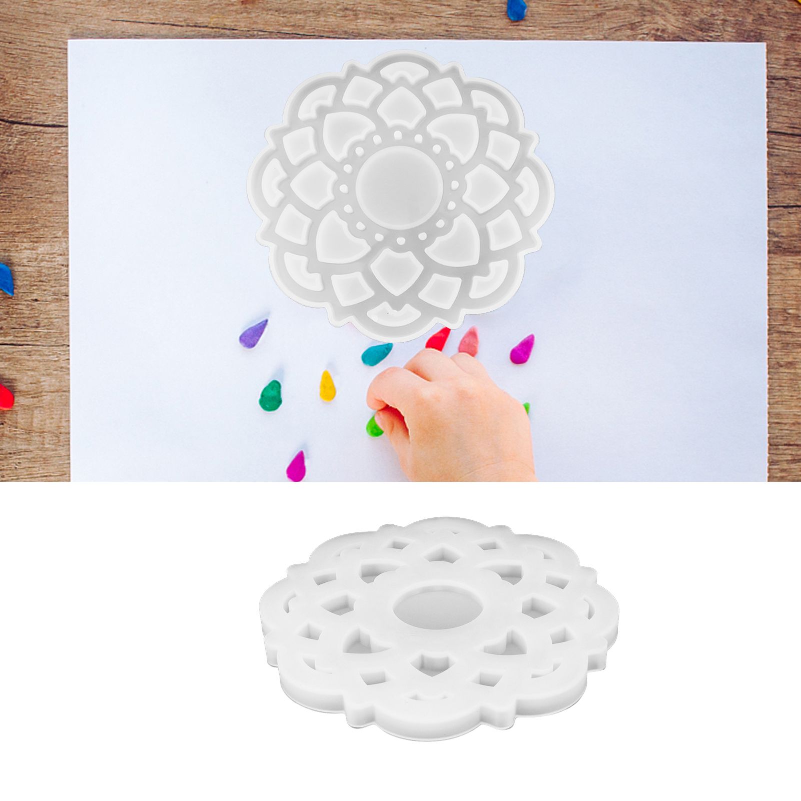 DIY Crystal Epoxy Resin Mold Innovative Shaped Mirror Silicone Candle Holder view 12