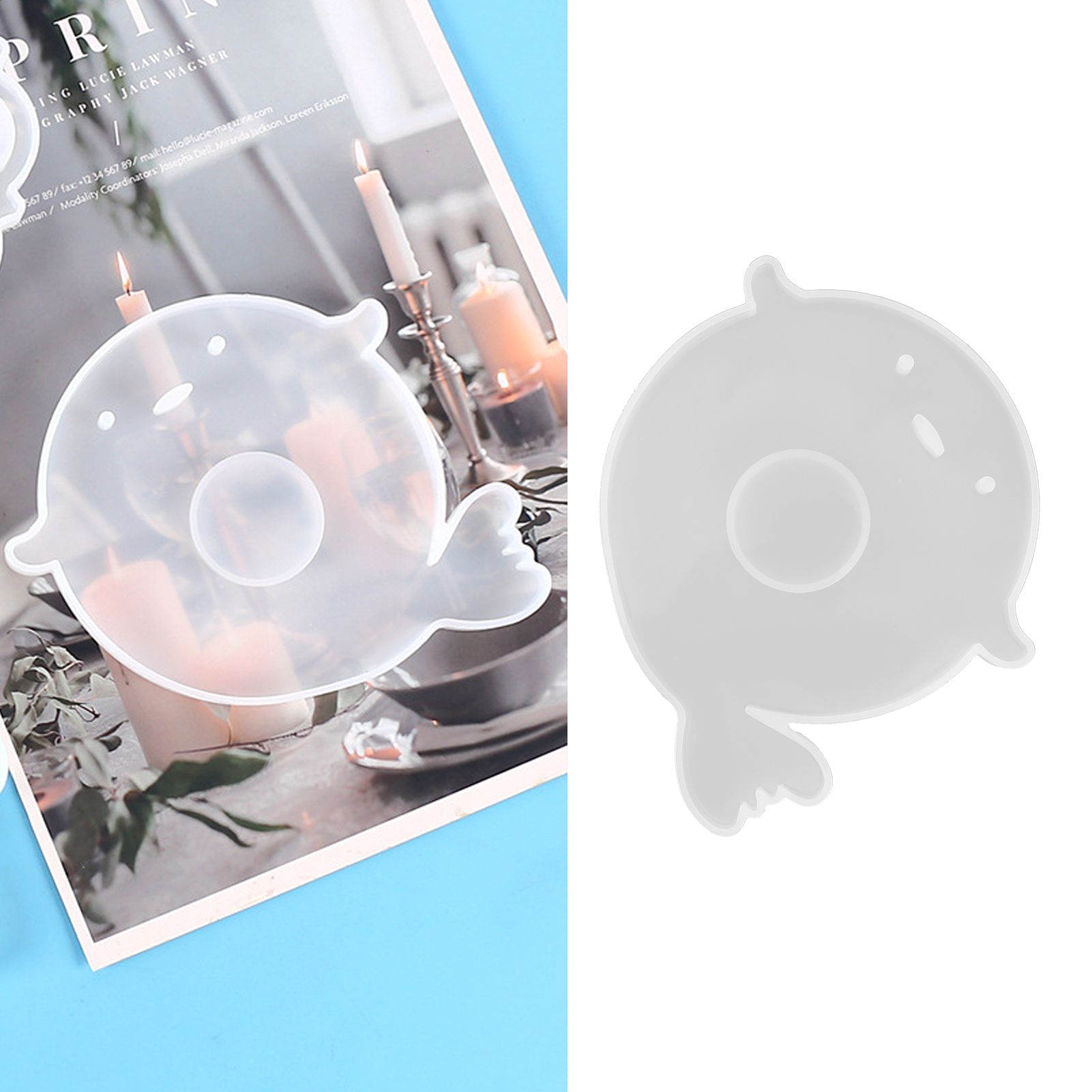 DIY Crystal Epoxy Resin Mold Innovative Shaped Mirror Silicone Candle Holder view 11