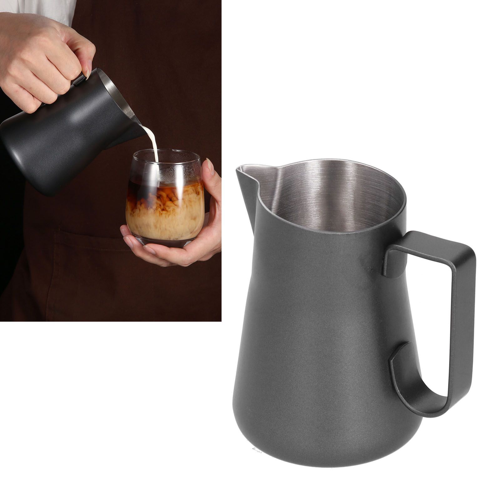 Stainless Steel Frothing Cup Coffee Frothing Pitcher Milk Frothing Jug with view 11