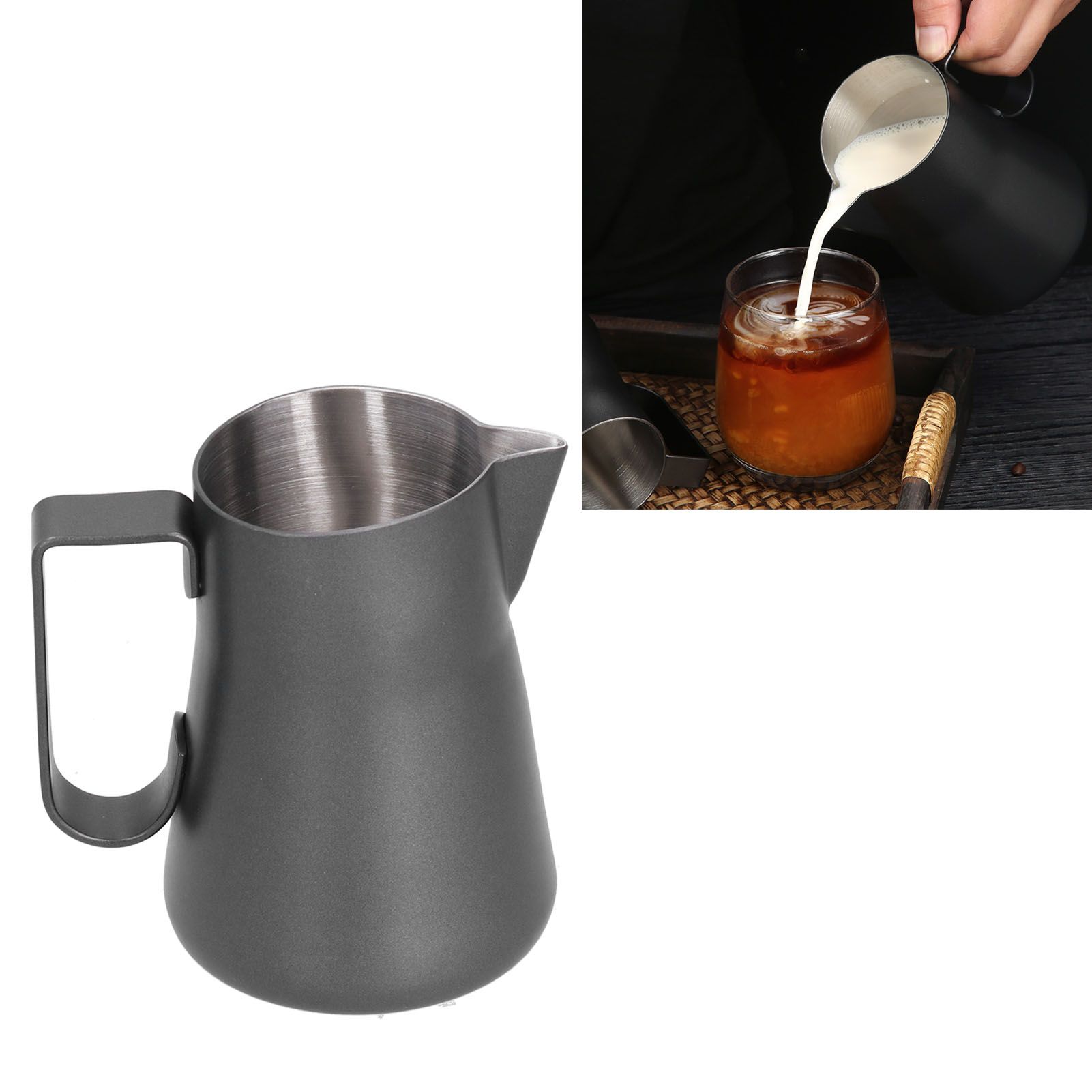 Stainless Steel Frothing Cup Coffee Frothing Pitcher Milk Frothing Jug with view 12