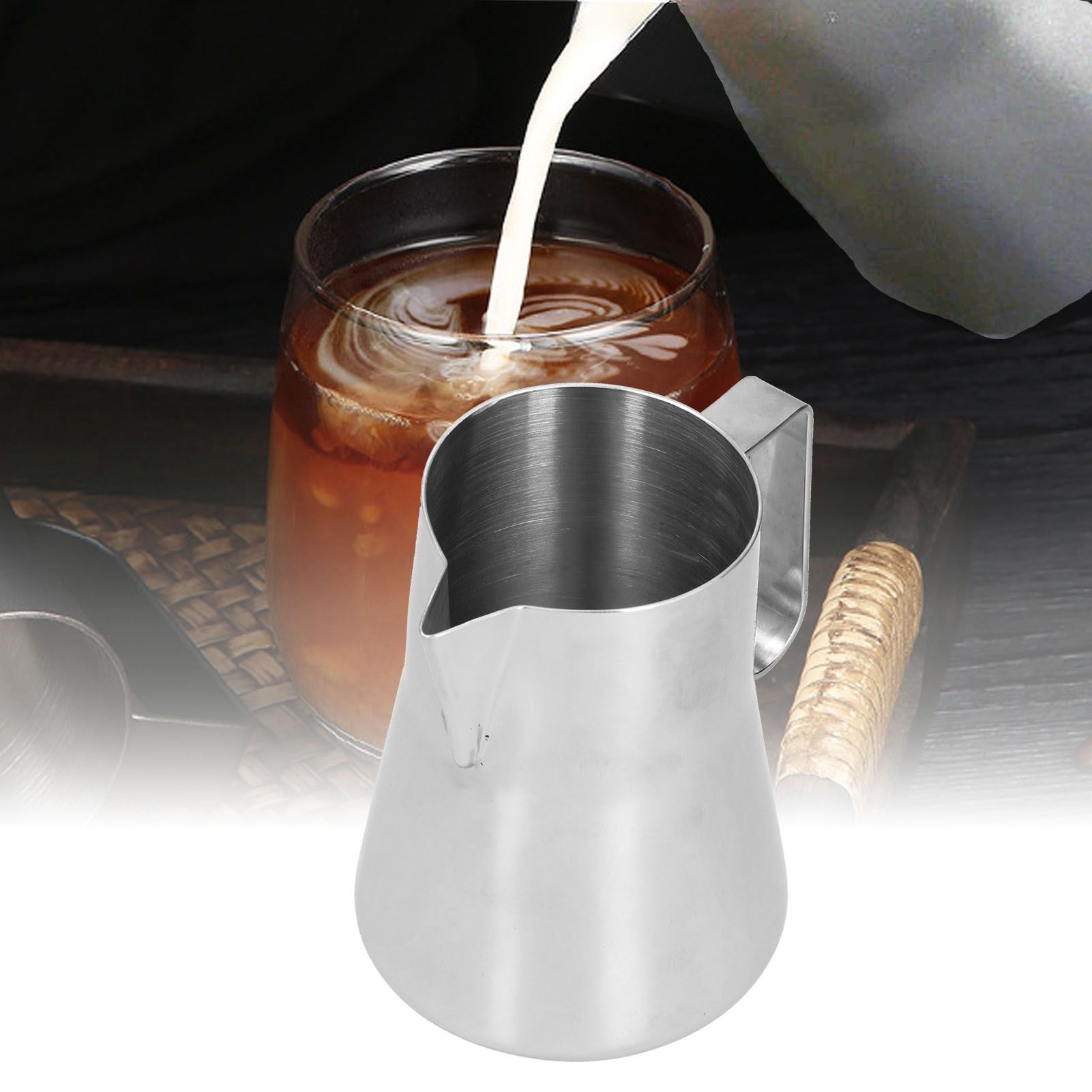 Stainless Steel Milk Frothing Pitcher Comfortable Unique Beautiful Fancy view 12