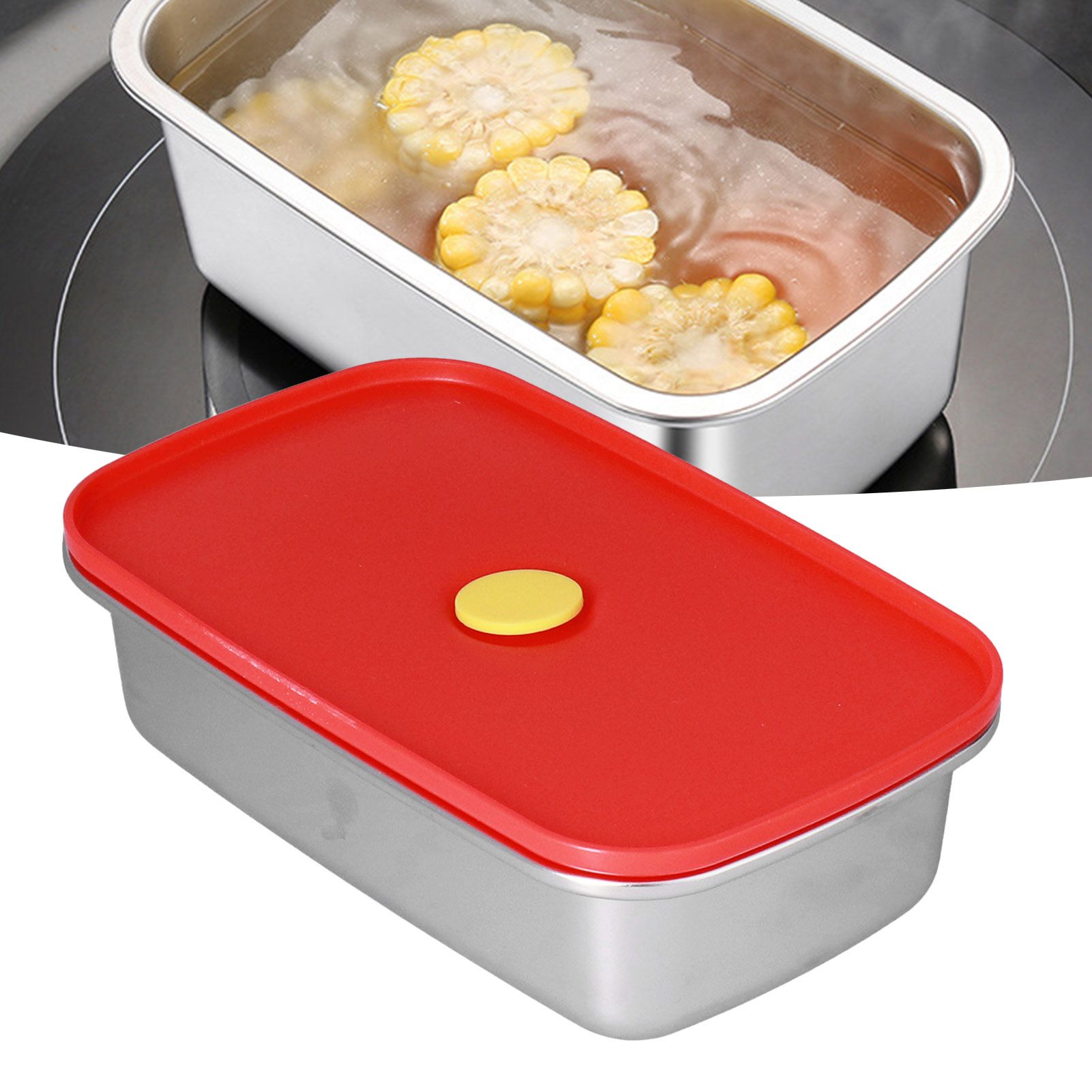 Lunch Box Red Non Pollution Good Sealing Lightweight Easily Clean Bento Box view 11