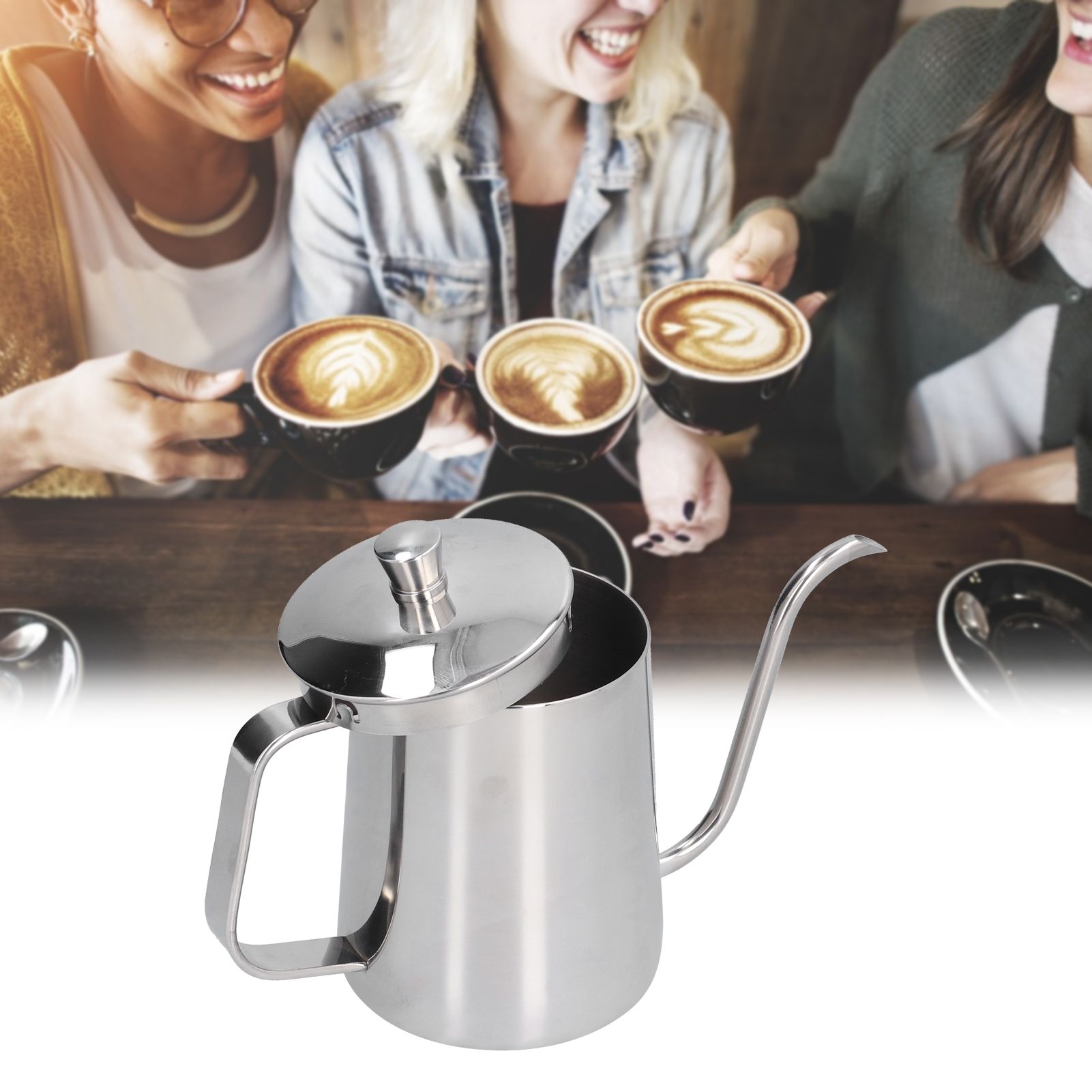 600ml 304 Stainless Steel Coffee Kettle Gooseneck Pour Over Coffee Pot for view 11