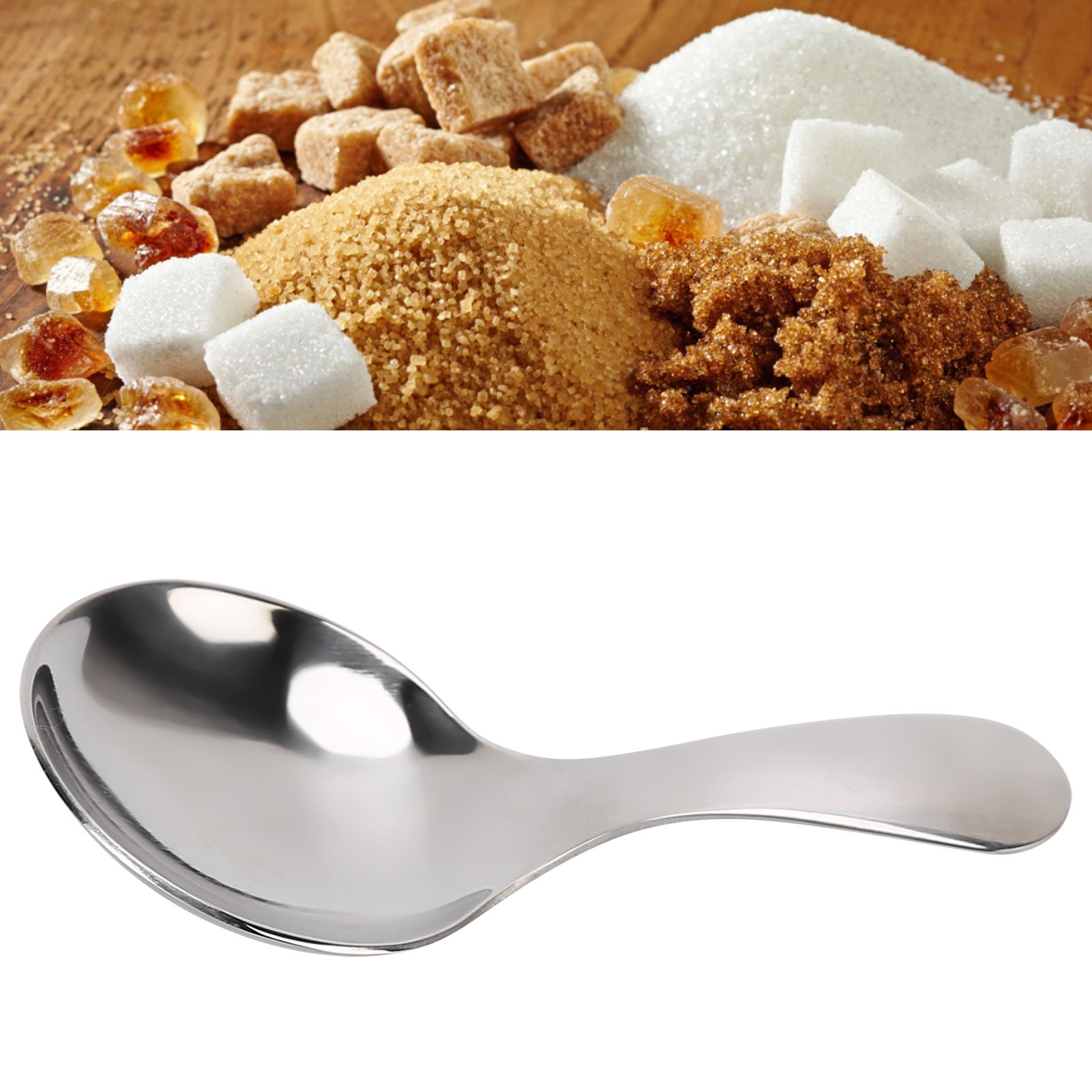 Stainless Steel Scoop Multifunctional Short Handle Ice Cream Sugar Tea Salt view 12