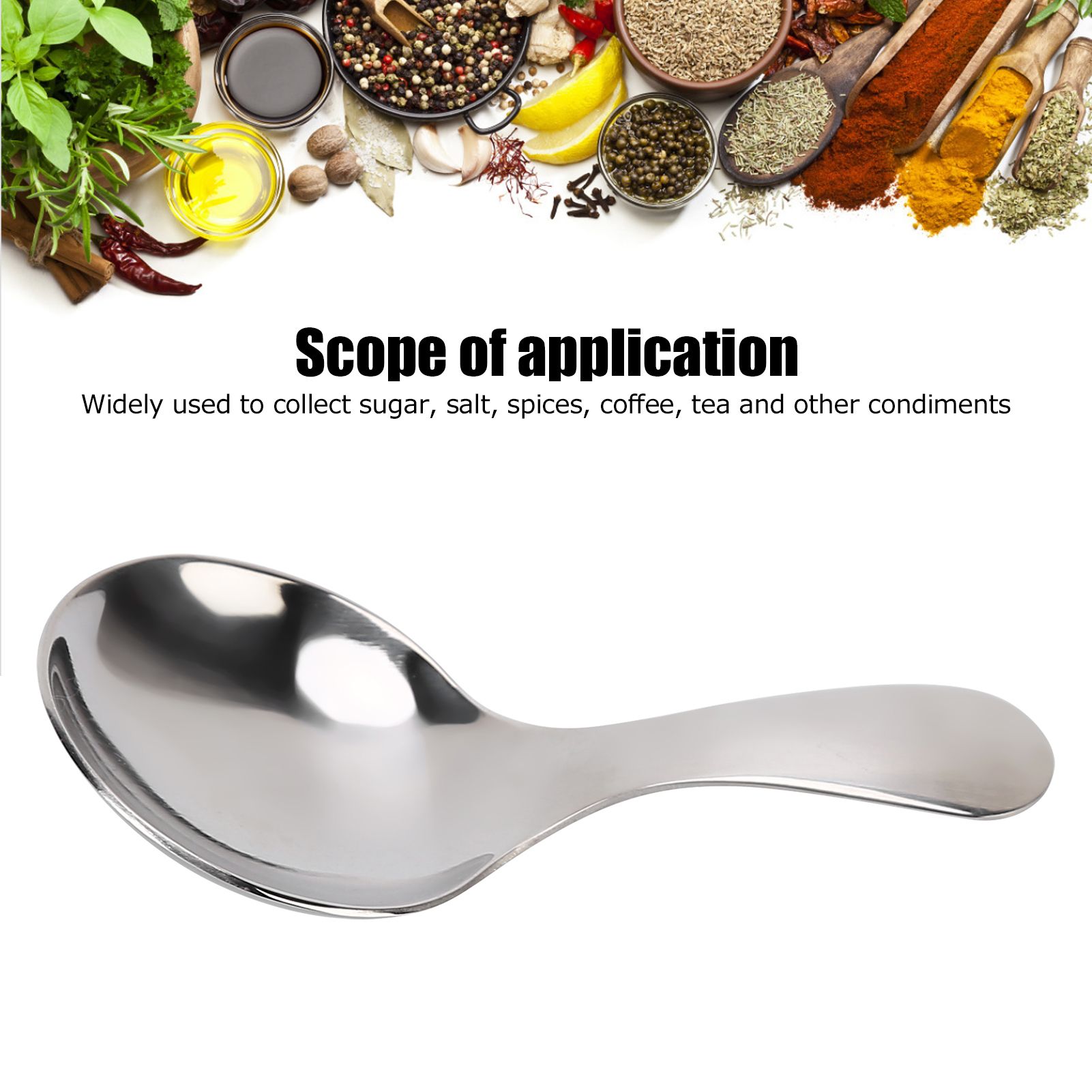 Stainless Steel Scoop Multifunctional Short Handle Ice Cream Sugar Tea Salt view 14