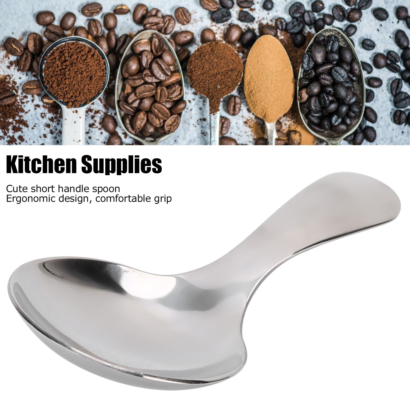 Stainless Steel Scoop Multifunctional Short Handle Ice Cream Sugar Tea Salt view 15