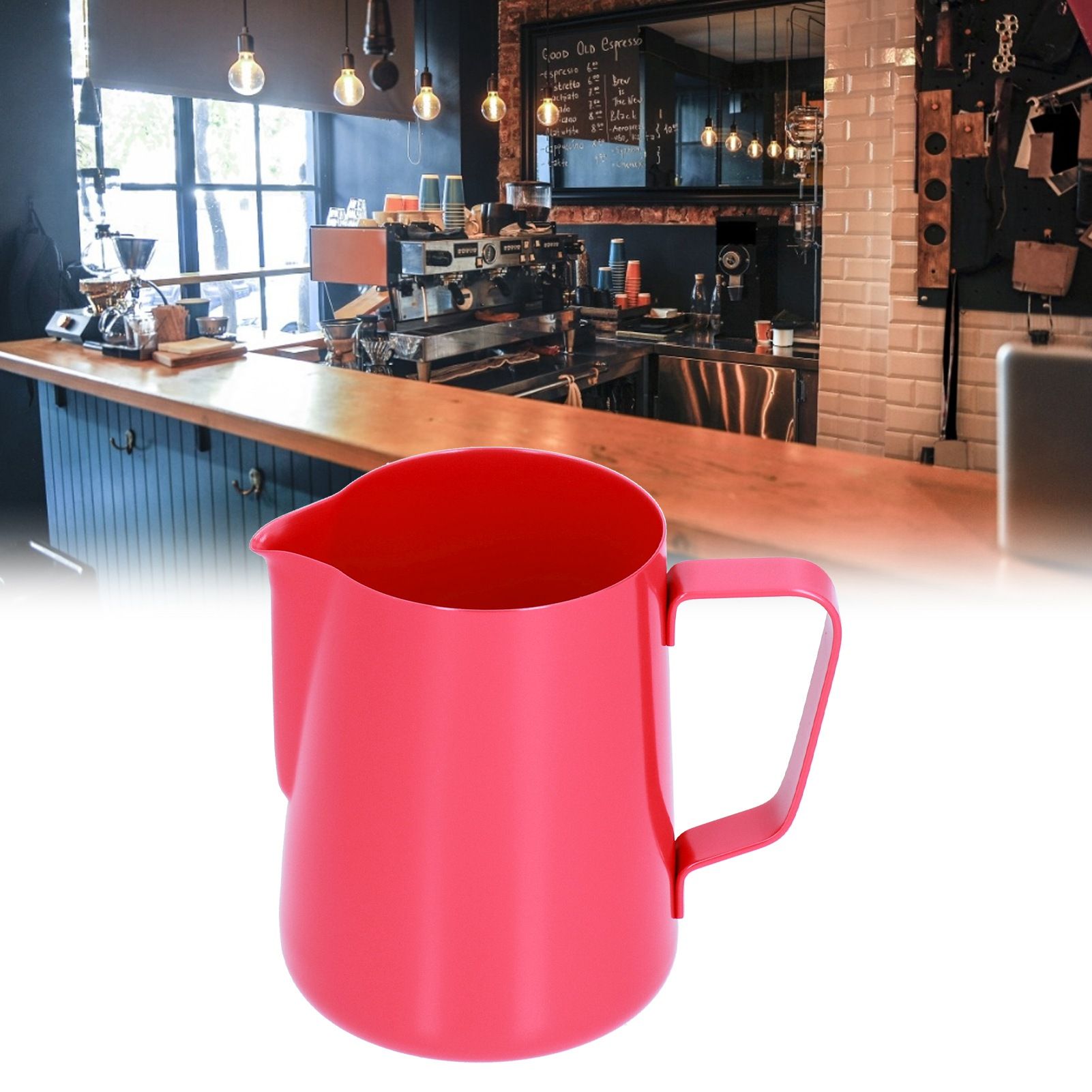 600ml Stainless Steel Frothing Pitcher Milk Coffee Frothing Jug with Pointed view 11