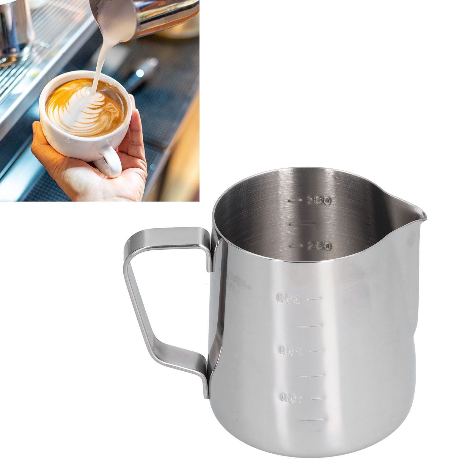 400ml Stainless Steel Frothing Cup Pointed Spout Coffee Art Pitcher Milk view 11