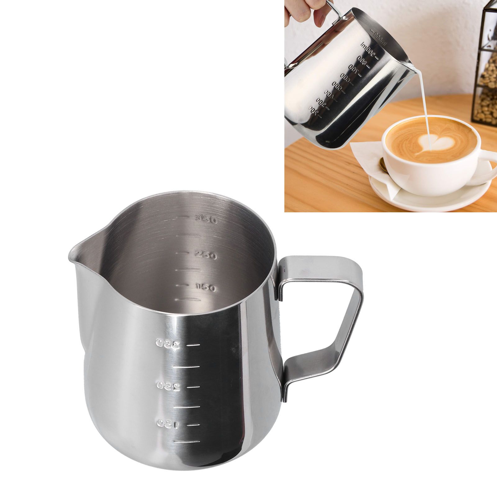 400ml Stainless Steel Frothing Cup Pointed Spout Coffee Art Pitcher Milk view 12