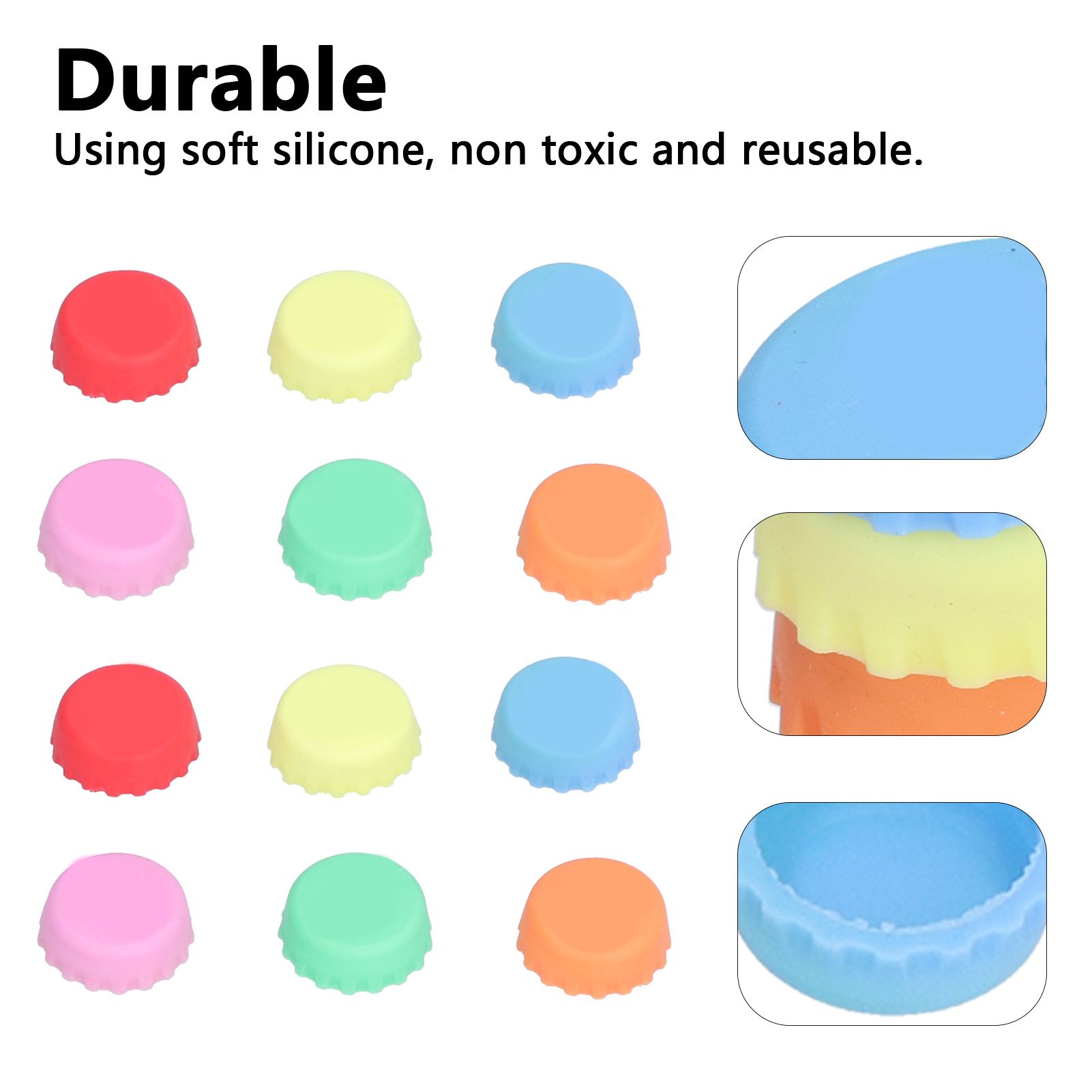 Silicone Beer Bottle Caps Reusable Round Glass Bottle Stopper Kitchen Gadgets view 15