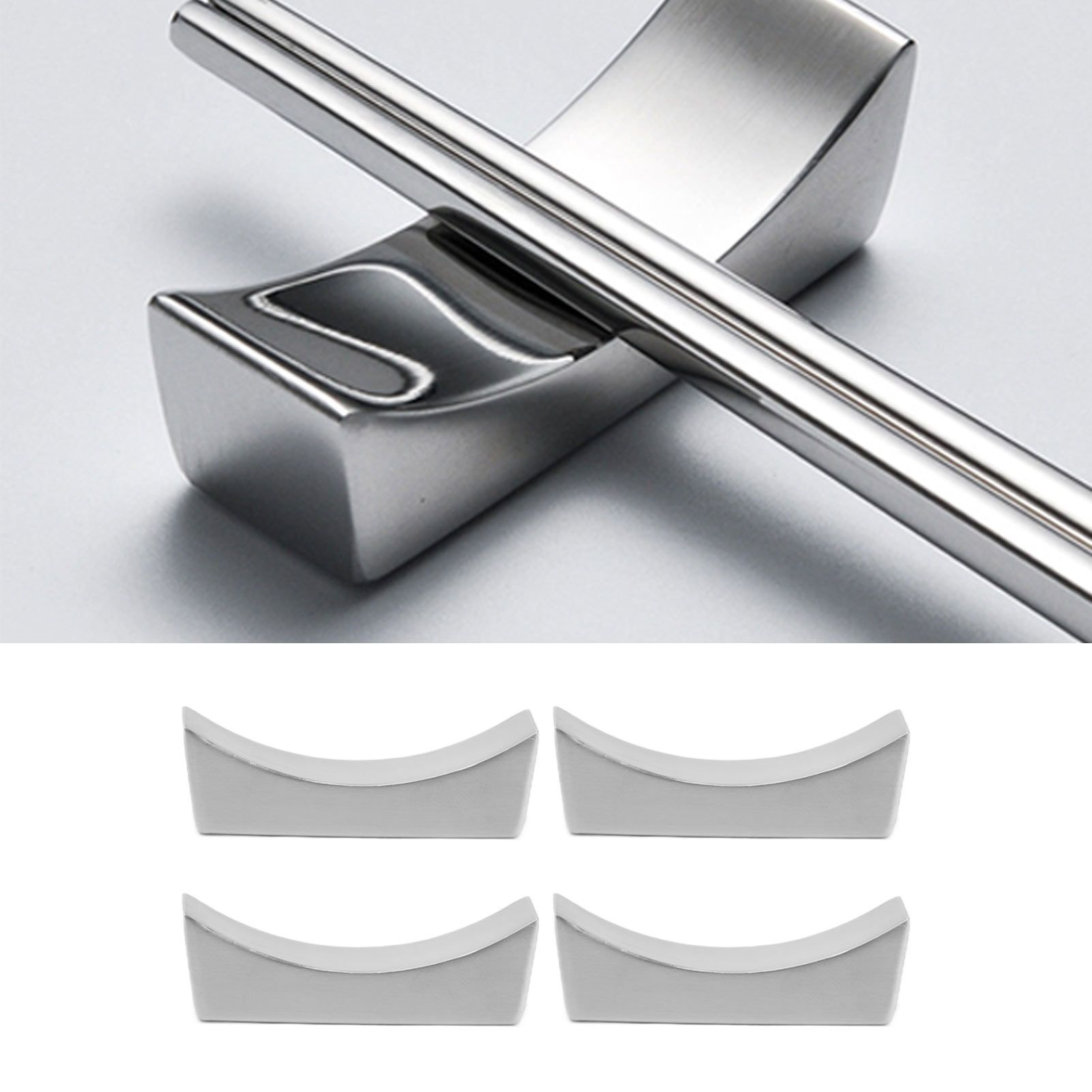 4Pcs Stainless Steel Chopstick Rest Boat Shape Chopstick Spoon Knife Fork view 11