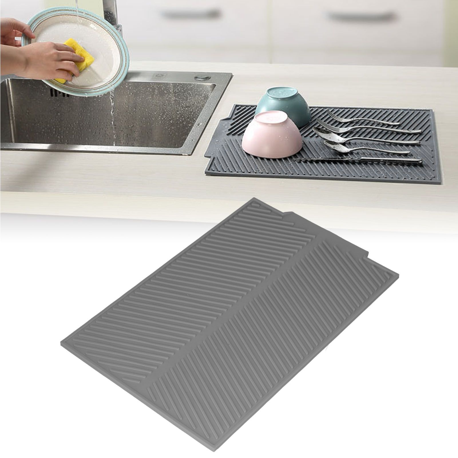 Drainable Heat Insulation Pad Silicone Table Placemat Pot Bowl Dish Mat view 12
