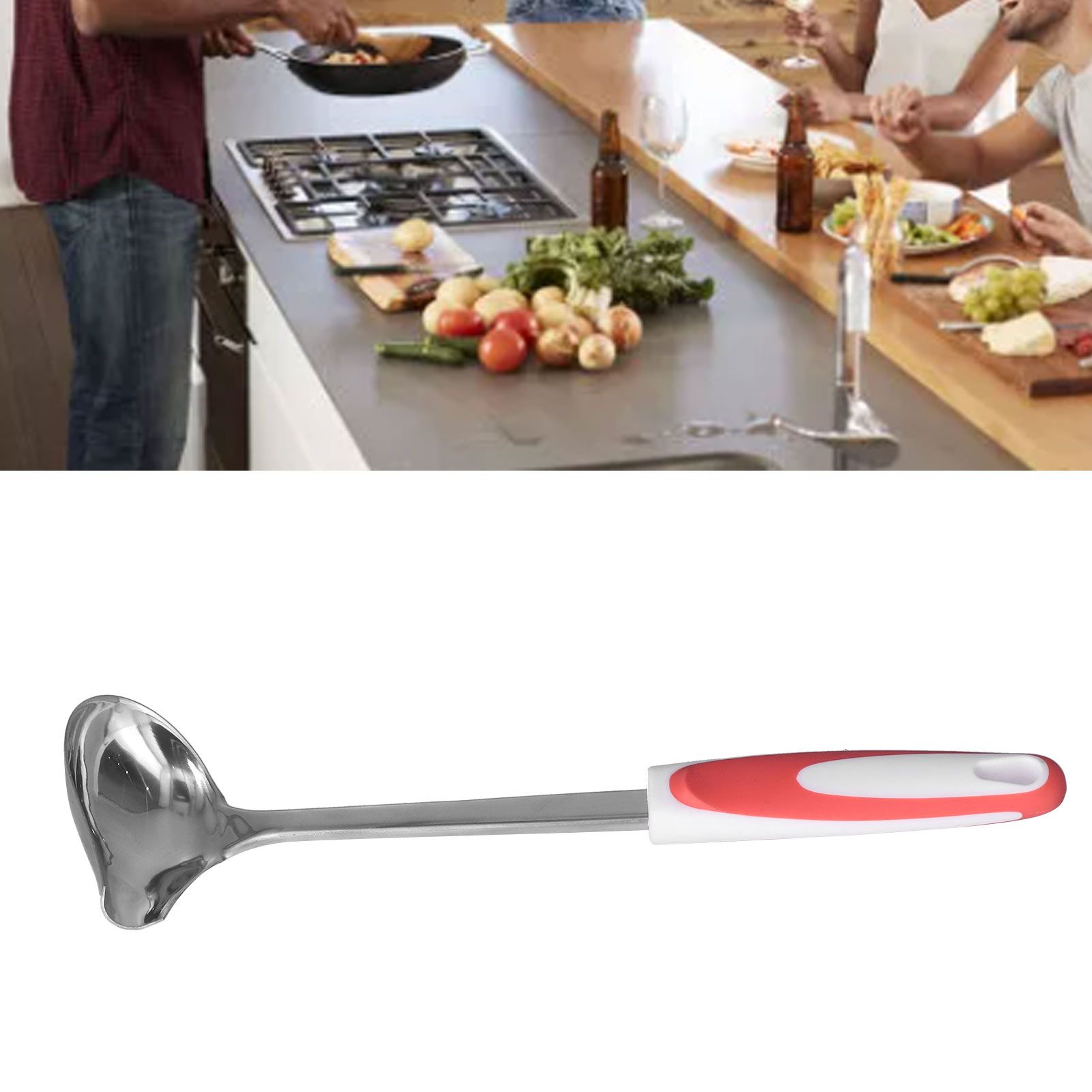 Ladle Spoon Stainless Steel Non Slip Portable Side Mouth Canning Ladle for view 12
