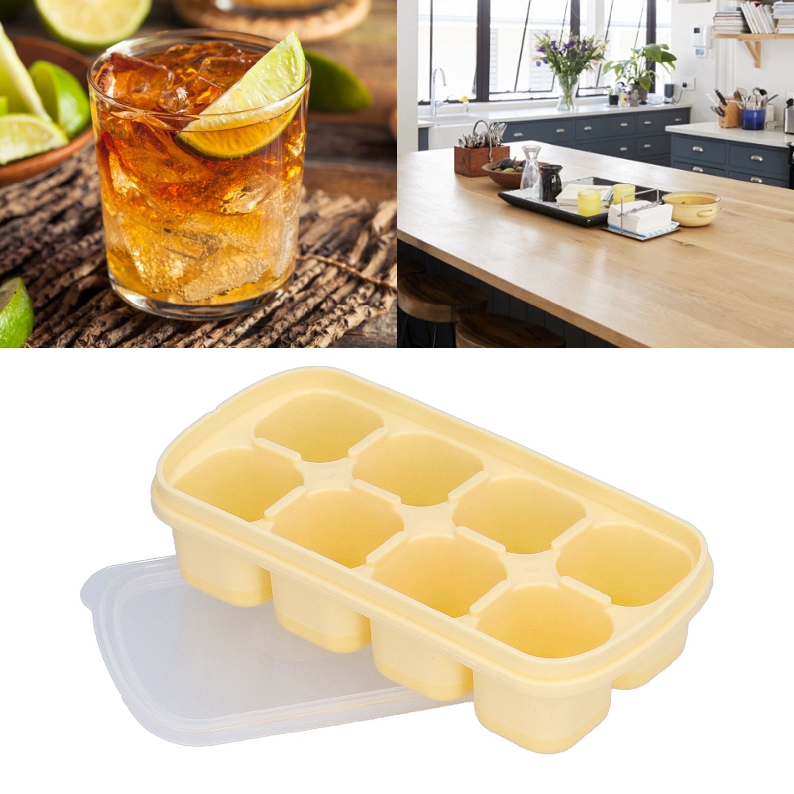 8 Grid Ice Cube Tray with Lid Food Grade Household Ice Cube Mold for Home view 12
