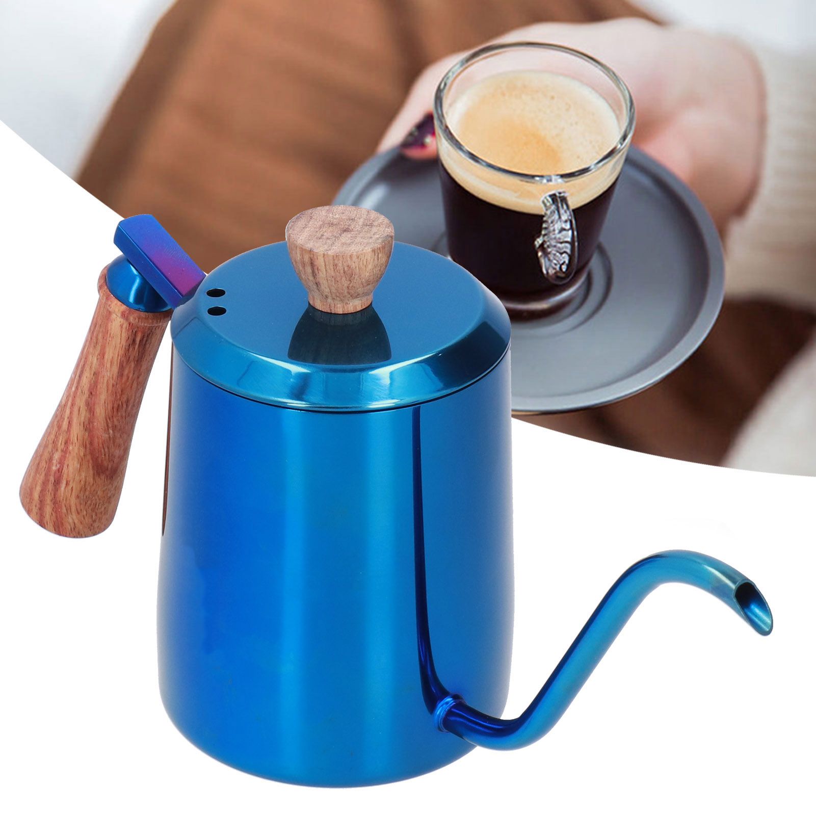 600ml Stainless Steel Manual Coffee Pot Long Narrow Spout Pour Over Kettle view 11