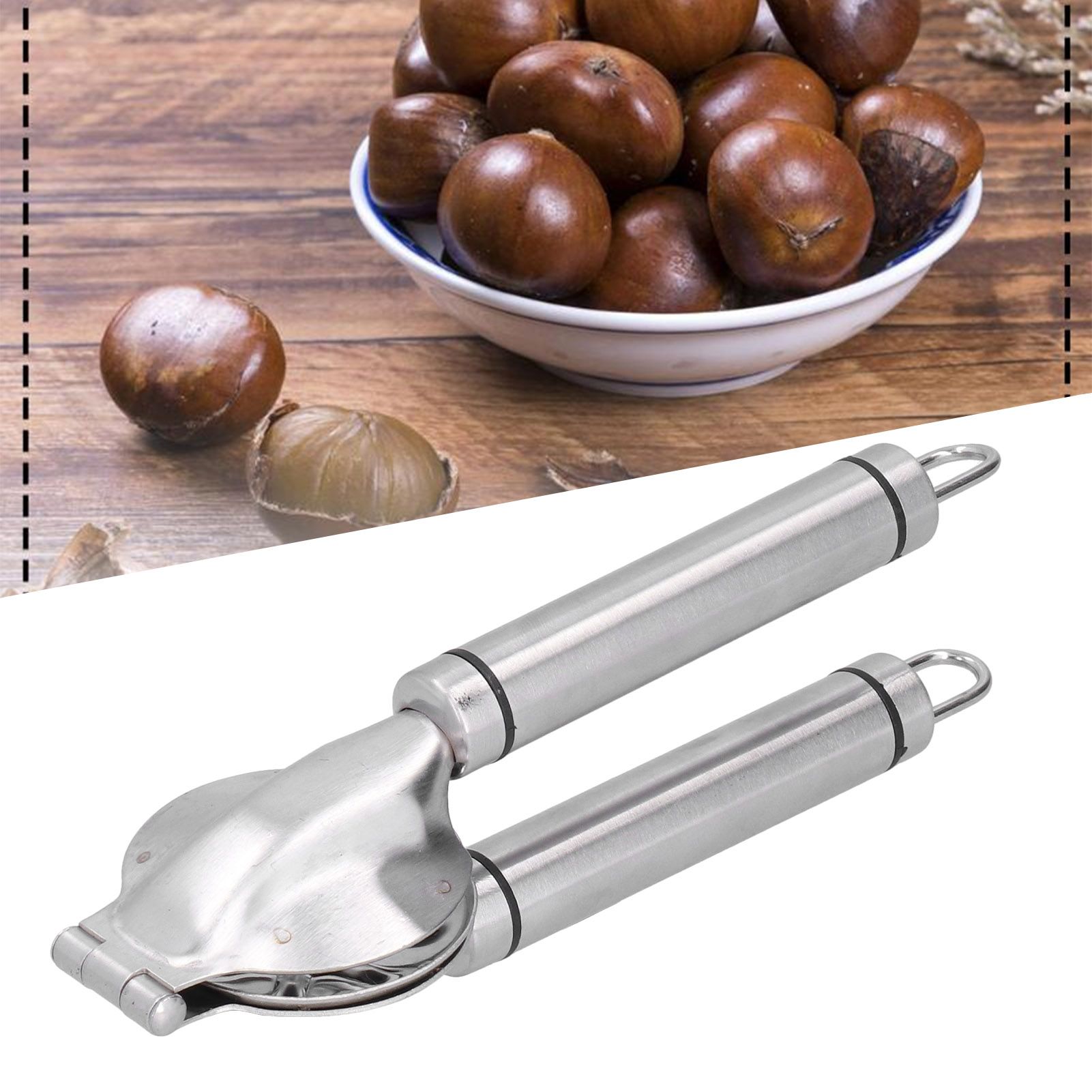 Chestnut Clip Stainless Steel Cross Shaped Portable Manual Walnut Opener for view 11