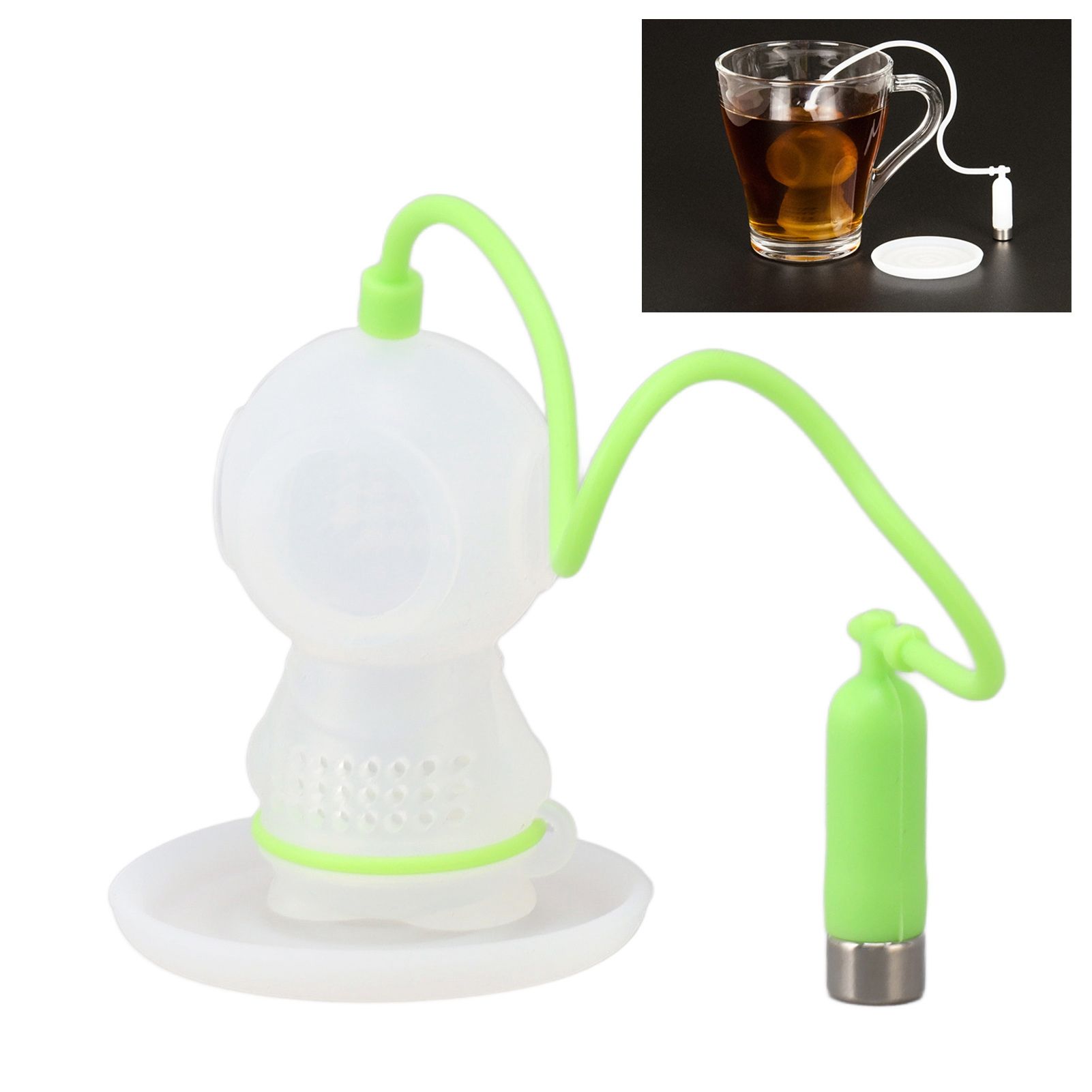 Silicone Tea Infuser Cute Diver Shape Loose Tea Leaf Filter Tea Diffuser view 11