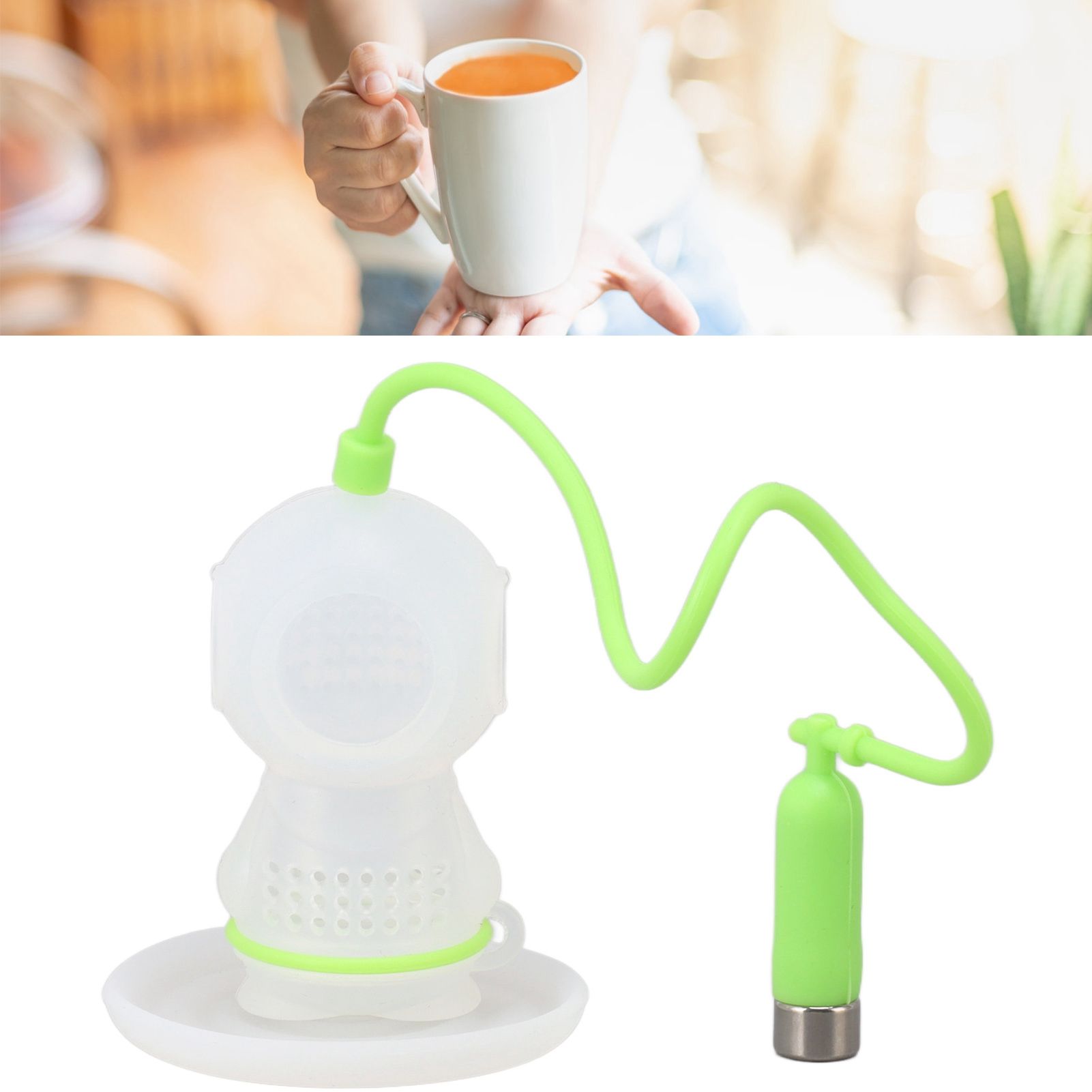 Silicone Tea Infuser Cute Diver Shape Loose Tea Leaf Filter Tea Diffuser view 12