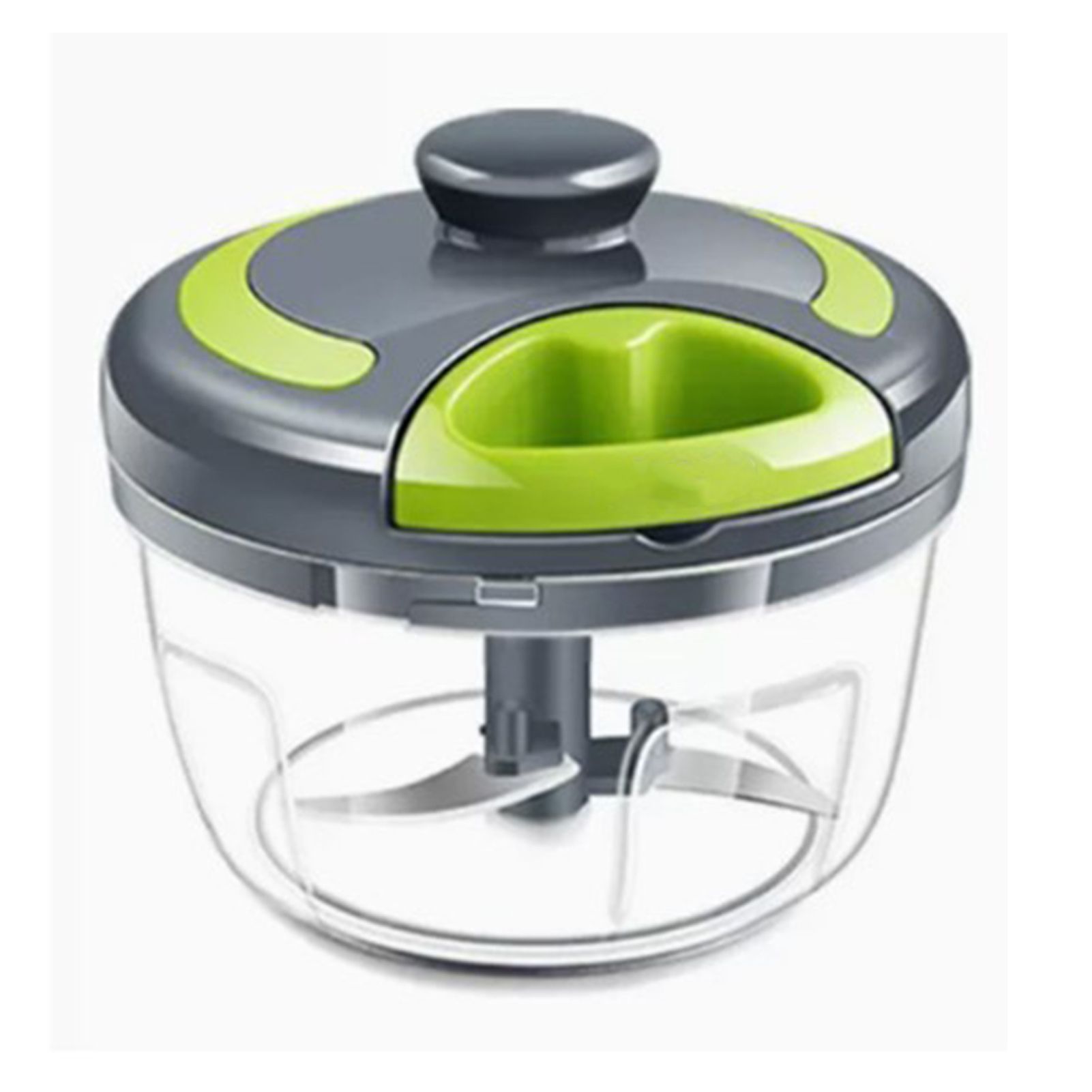 Garlic Chopper Machine Portable Mini Manual Hand Mincer 500ml Gray with Spare view 2